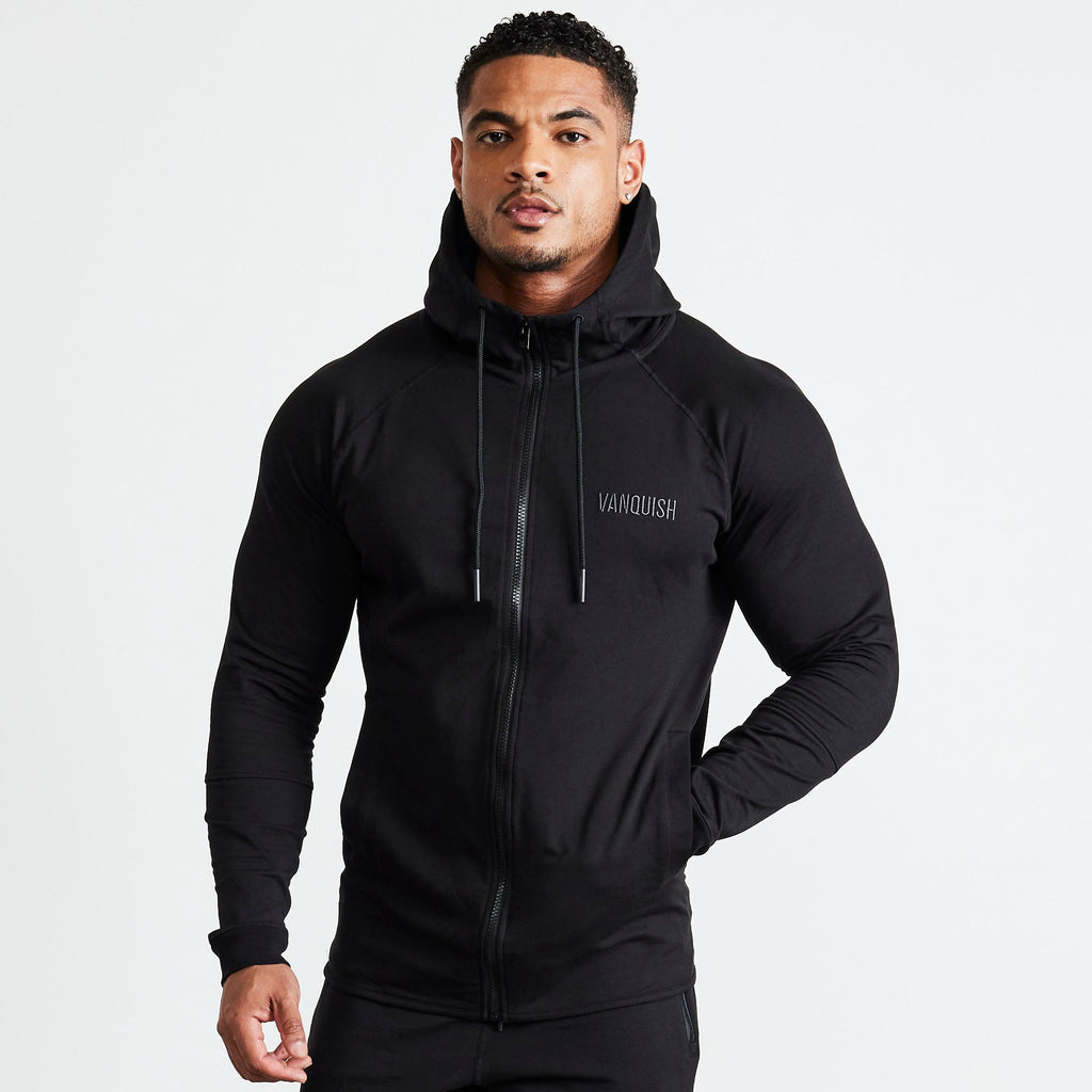 Sweat à Capuche Homme Vanquish Vert, Zippé Intégral, Taille L, Coupe Régulière, Sport
