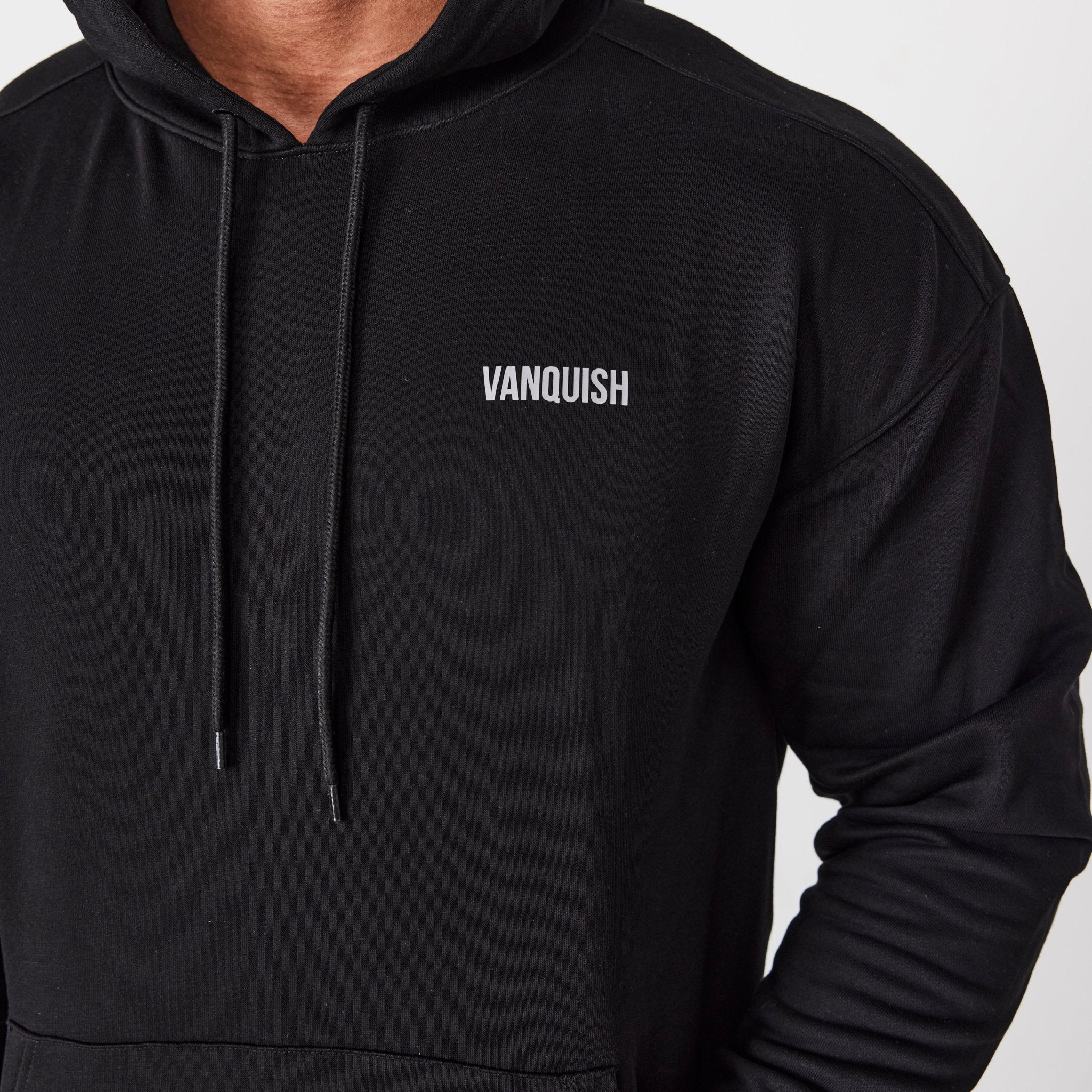 Vanquish Essential Black Oversized Pullover Hoodie - Vanquish Fitness