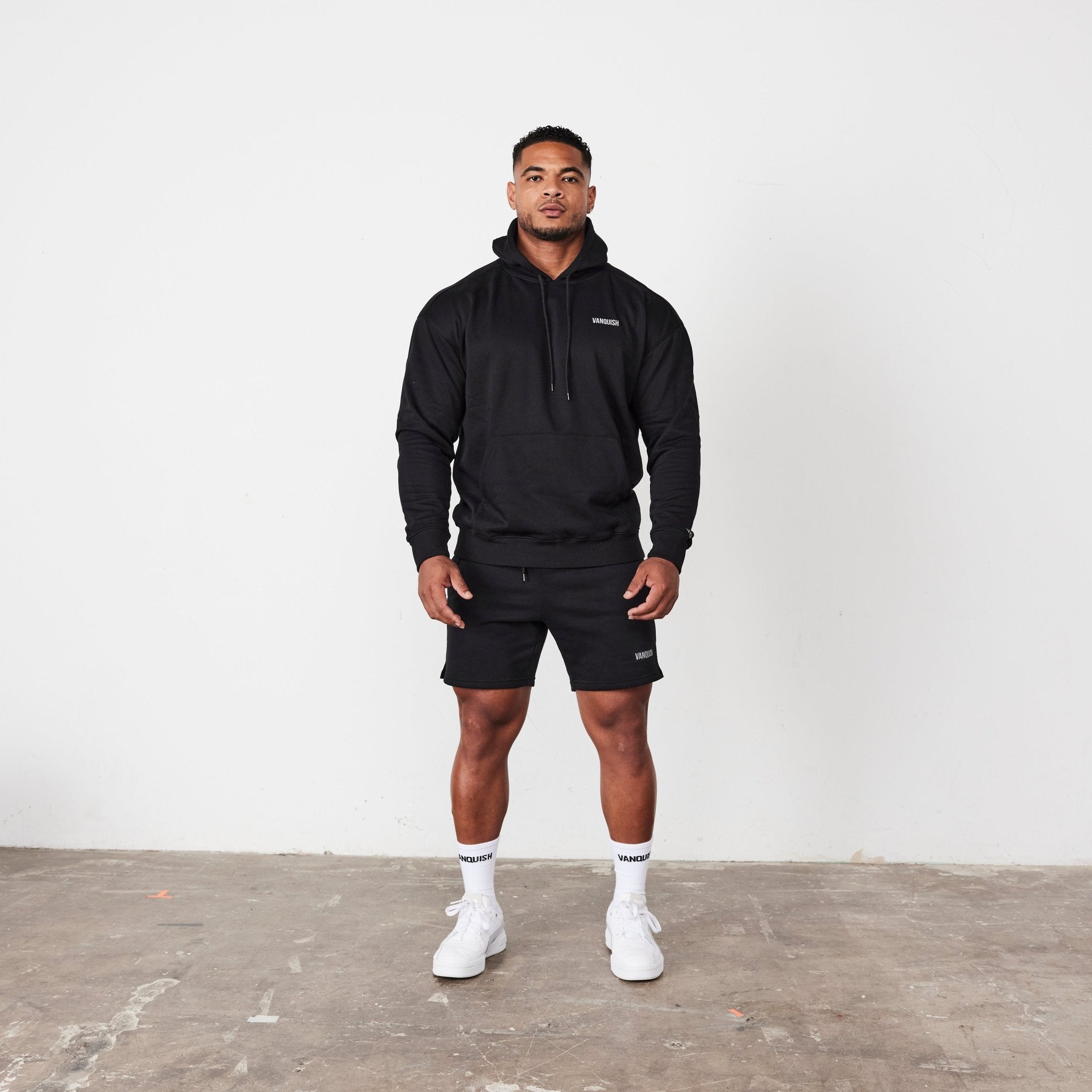 Vanquish Essential Black Oversized Pullover Hoodie - Vanquish Fitness