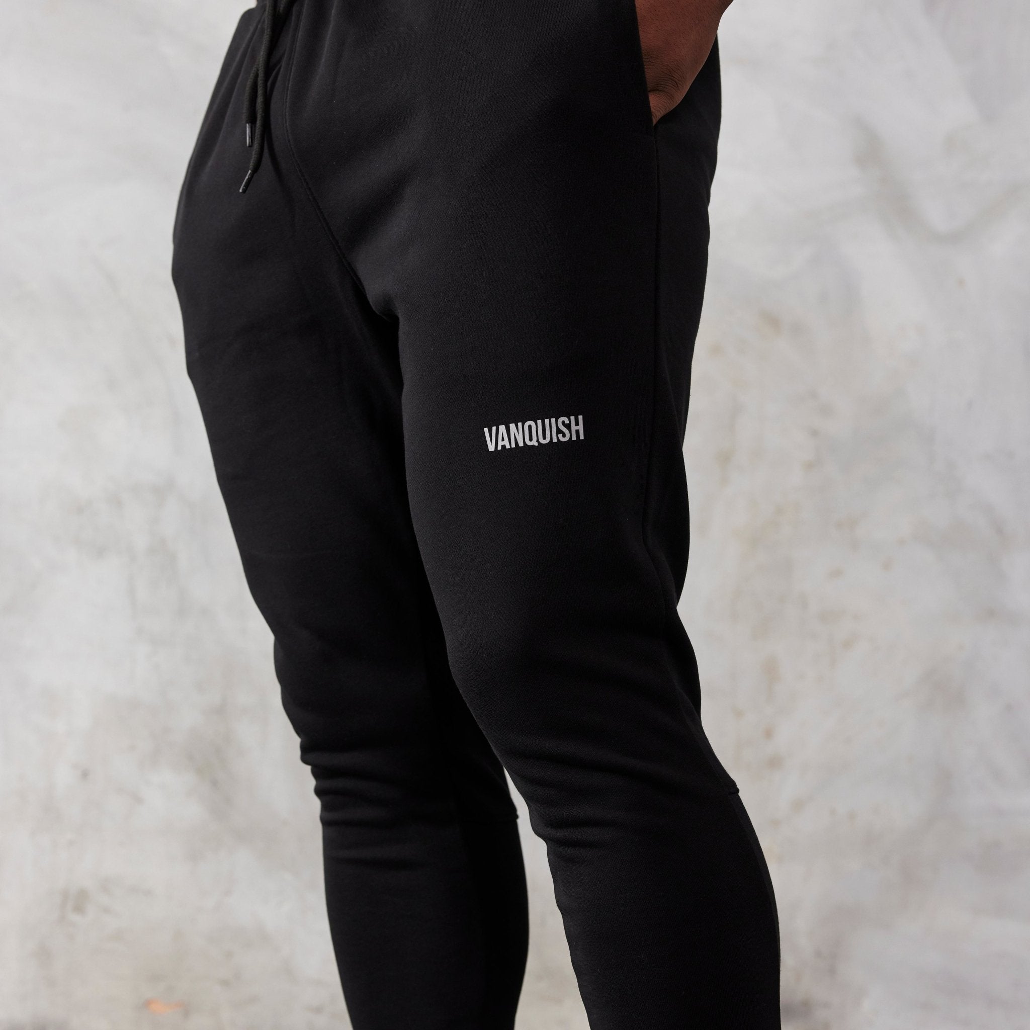 Vanquish Essential Black Tapered Fit Sweatpants - Vanquish Fitness