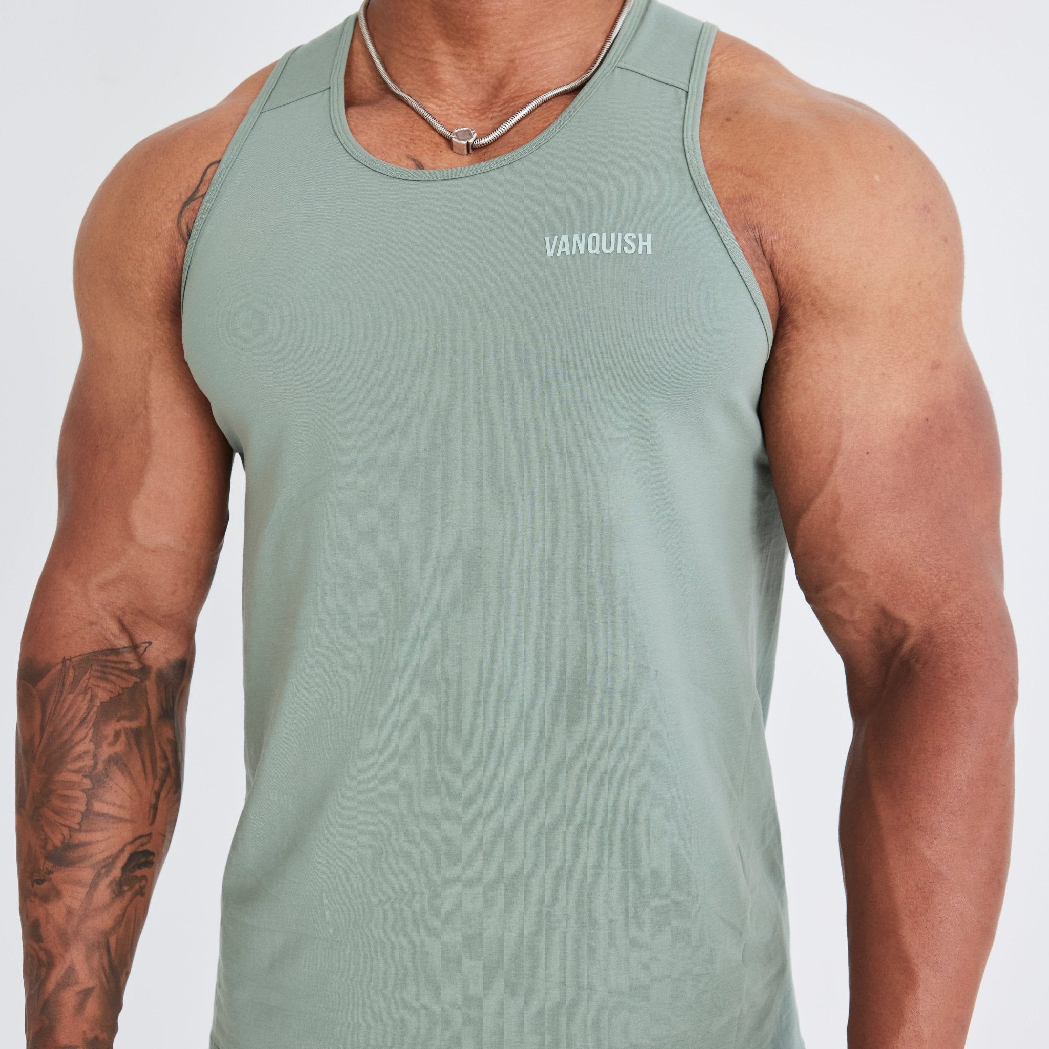 Vanquish Essential Green Regular Fit Tank Top - Vanquish Fitness