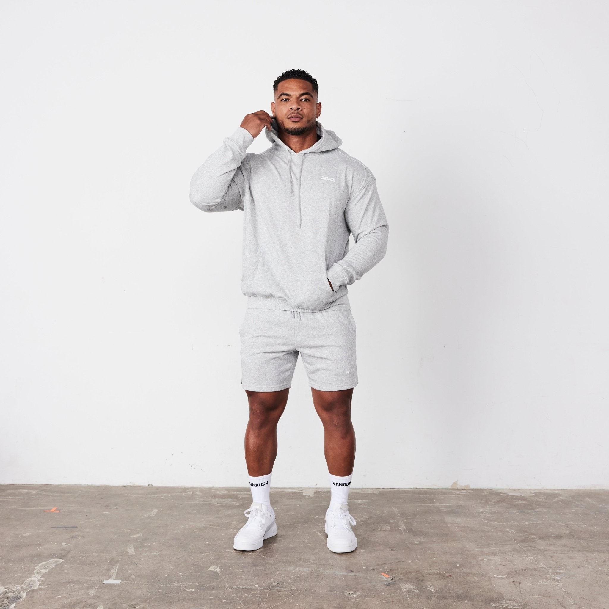 Vanquish Essential Grey Oversized Pullover Hoodie - Vanquish Fitness