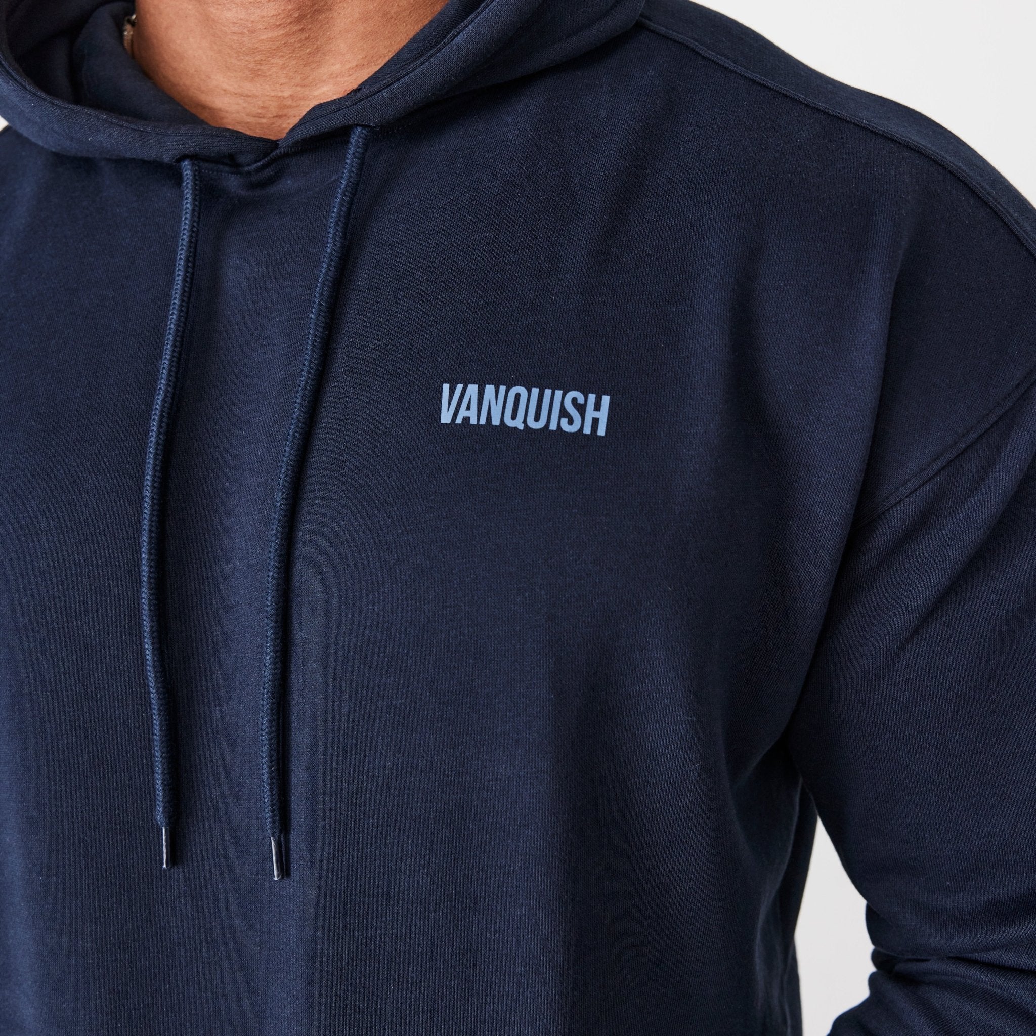 Vanquish Essential Navy Blue Oversized Pullover Hoodie - Vanquish Fitness