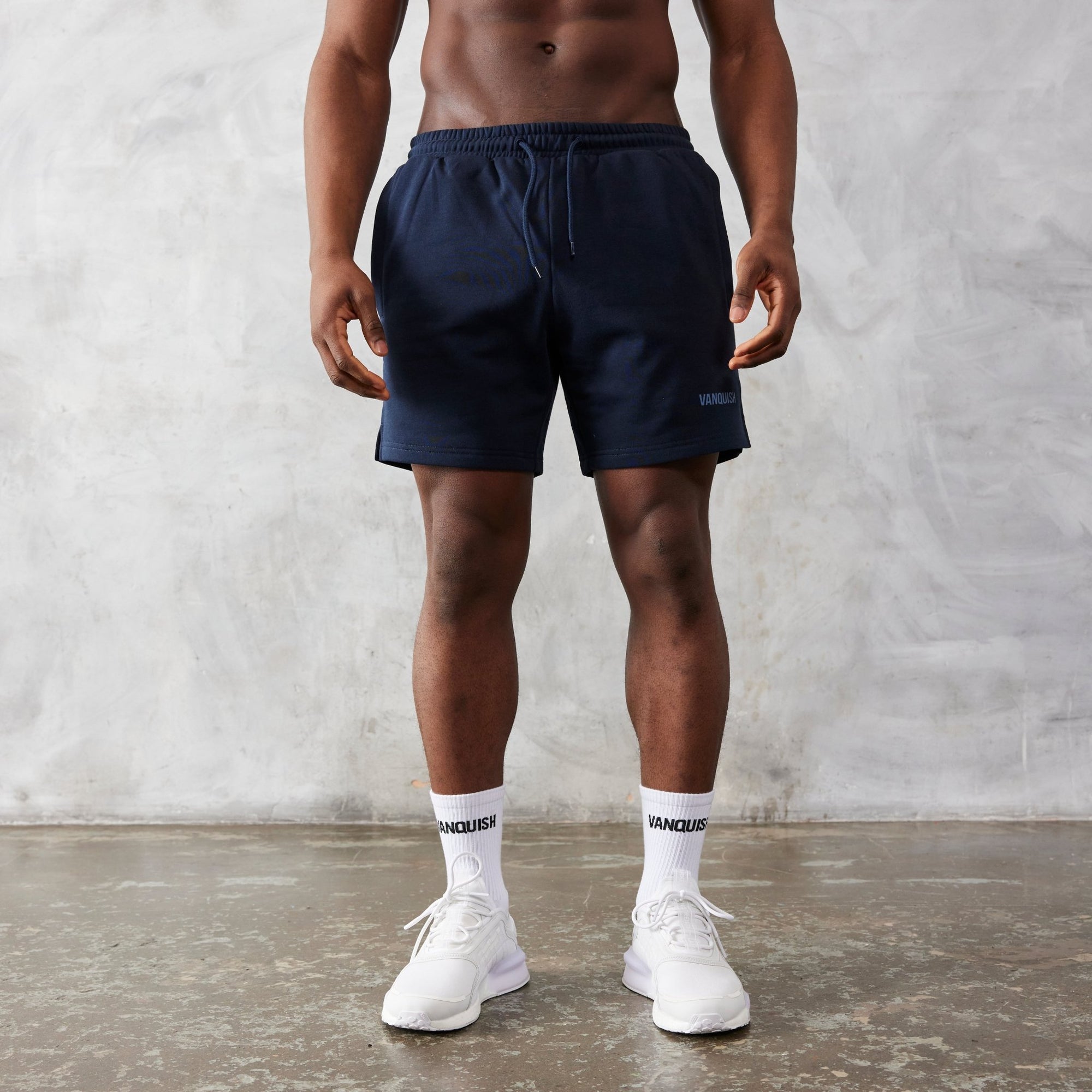 Vanquish Essential Navy Blue Regular Fit Shorts - Vanquish Fitness