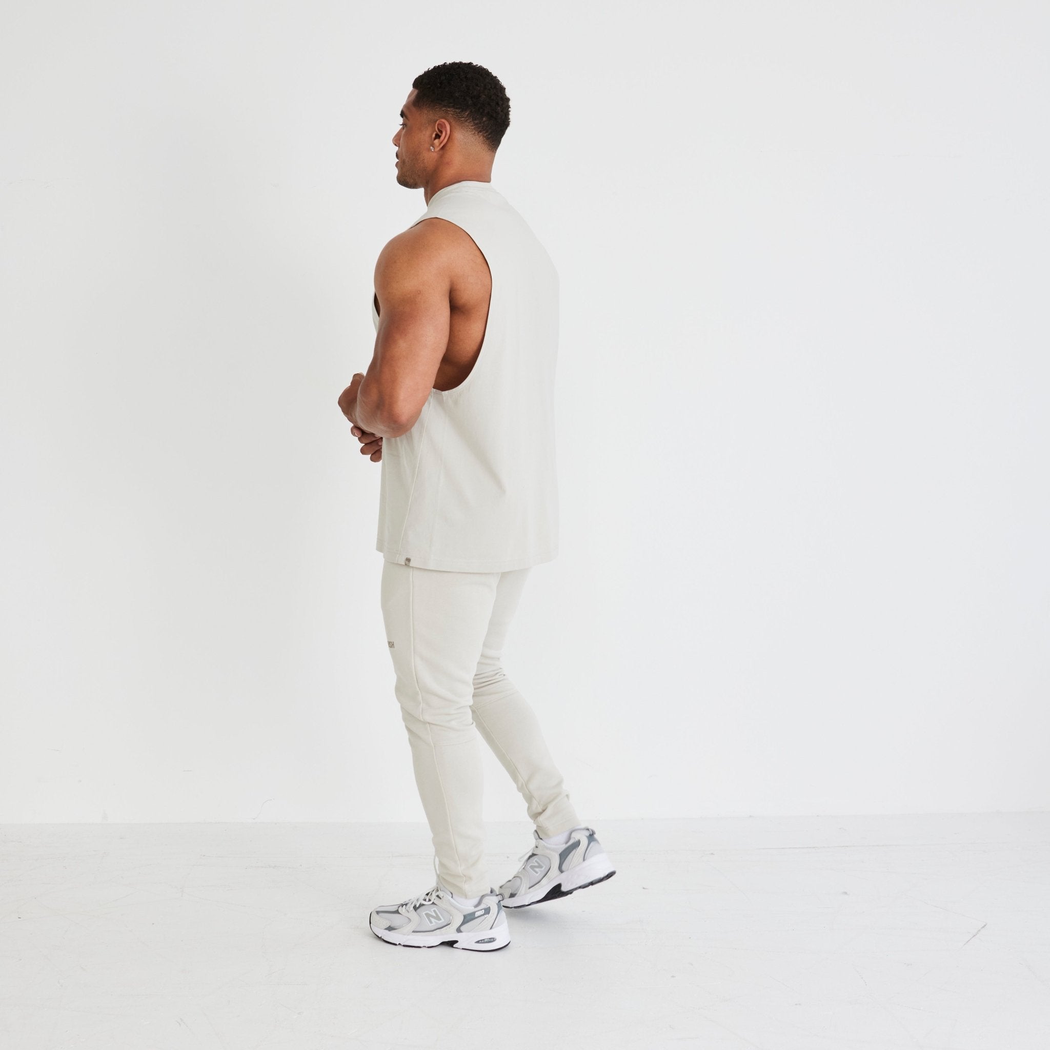Vanquish Essential Stone Oversized Sleeveless T Shirt - Vanquish Fitness