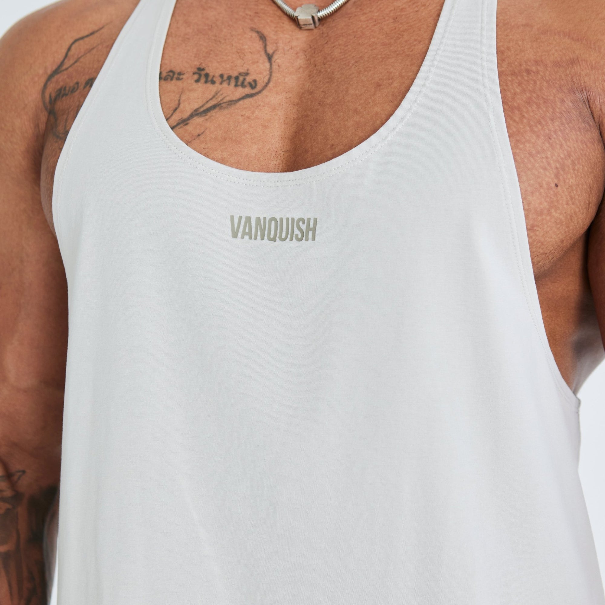 Vanquish Essential Stone Regular Fit Stringer Vest - Vanquish Fitness