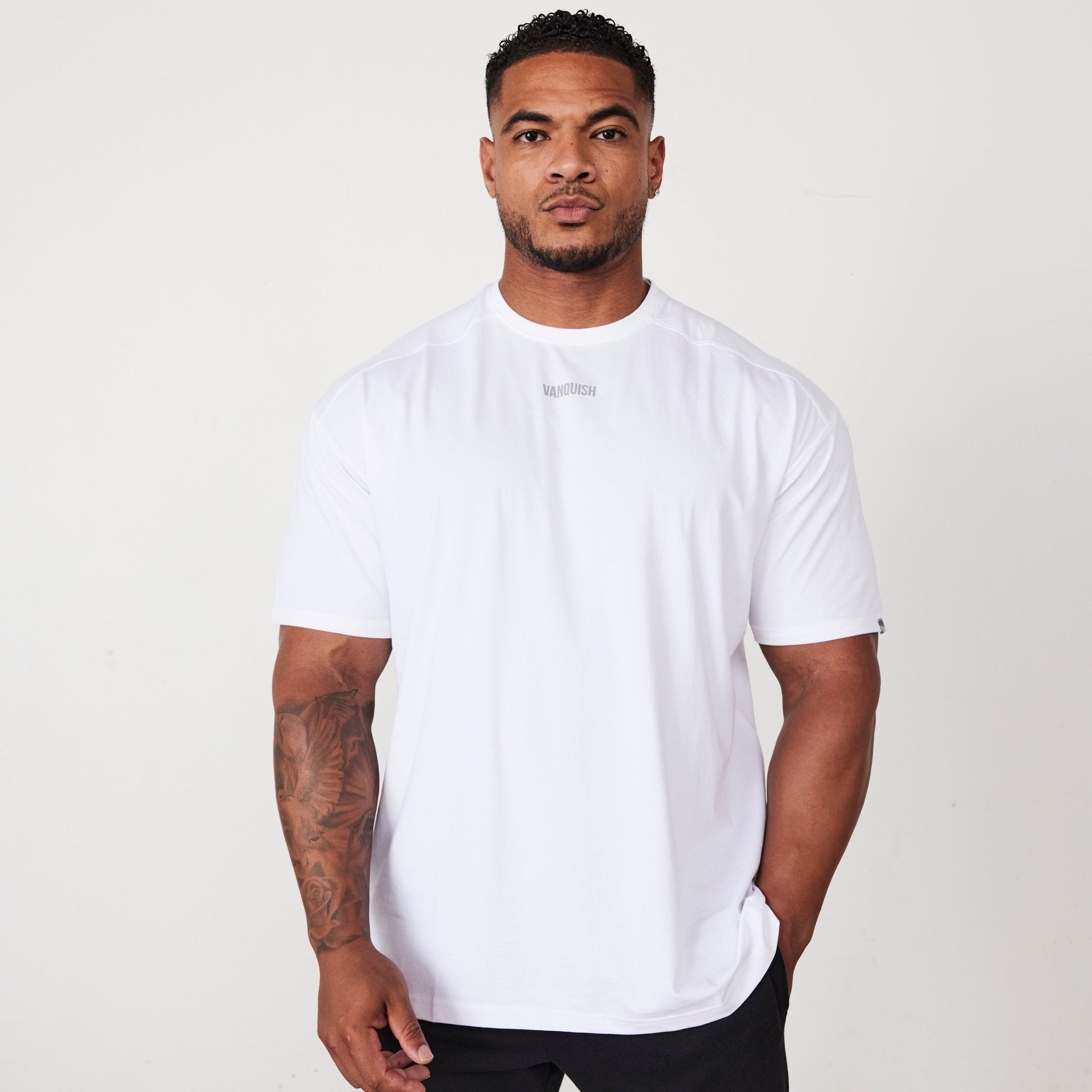 Vanquish Essential White Oversized T Shirt - Vanquish Fitness