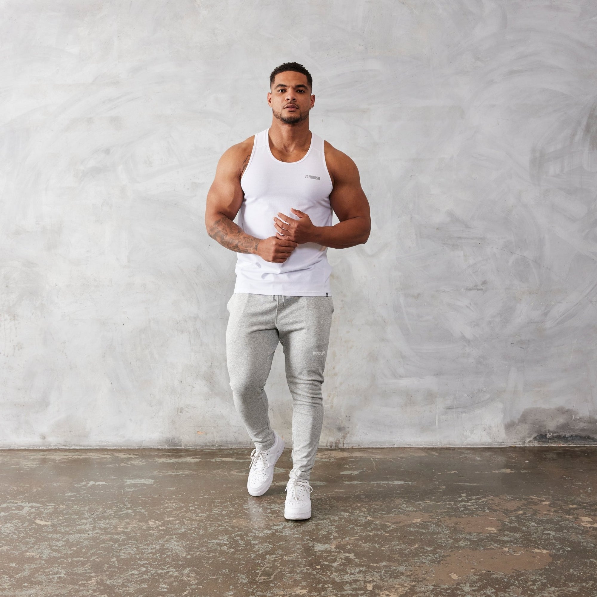 Vanquish Essential White Regular Fit Tank Top - Vanquish Fitness