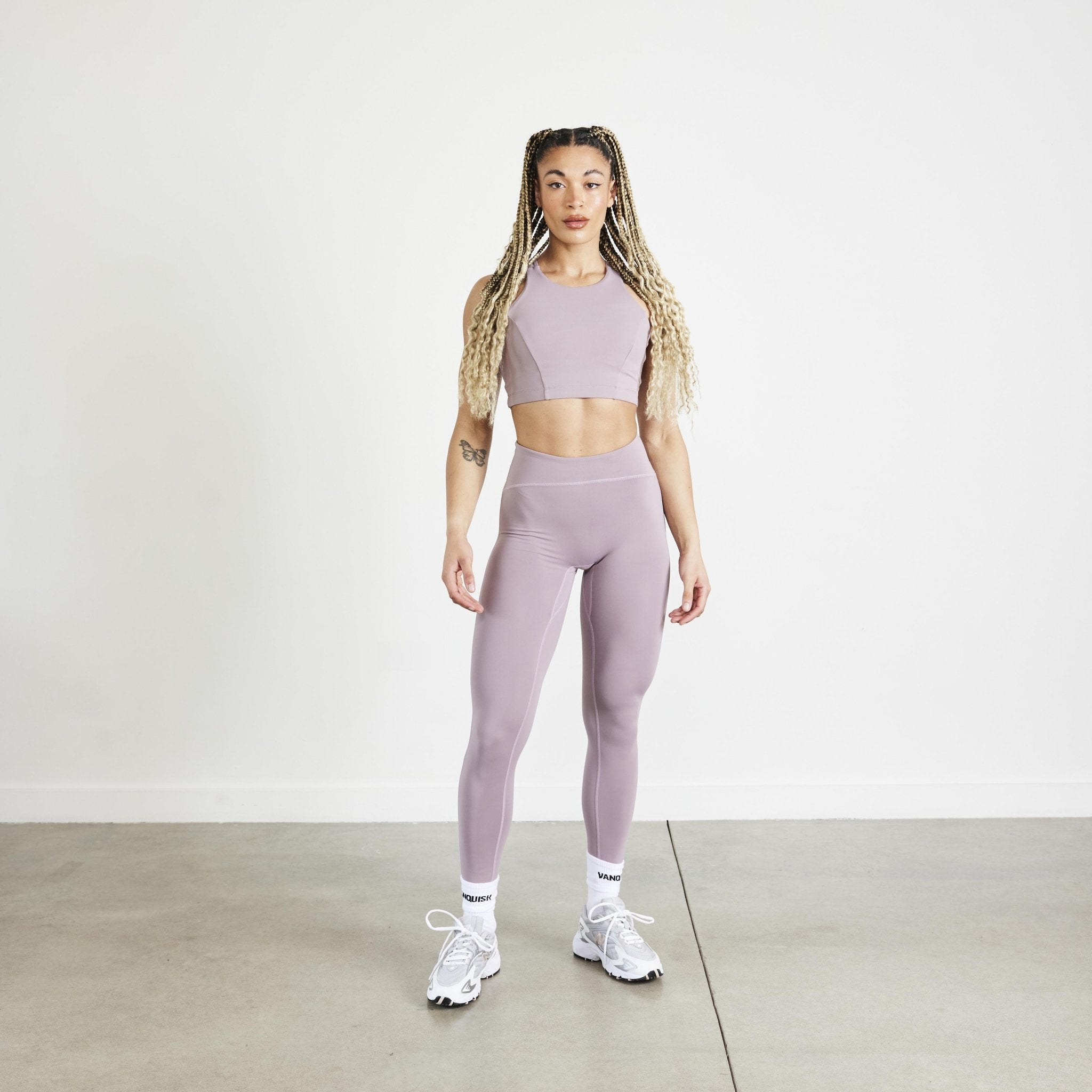 Vanquish Evolve Truffle Lilac High Waisted Leggings - Vanquish Fitness