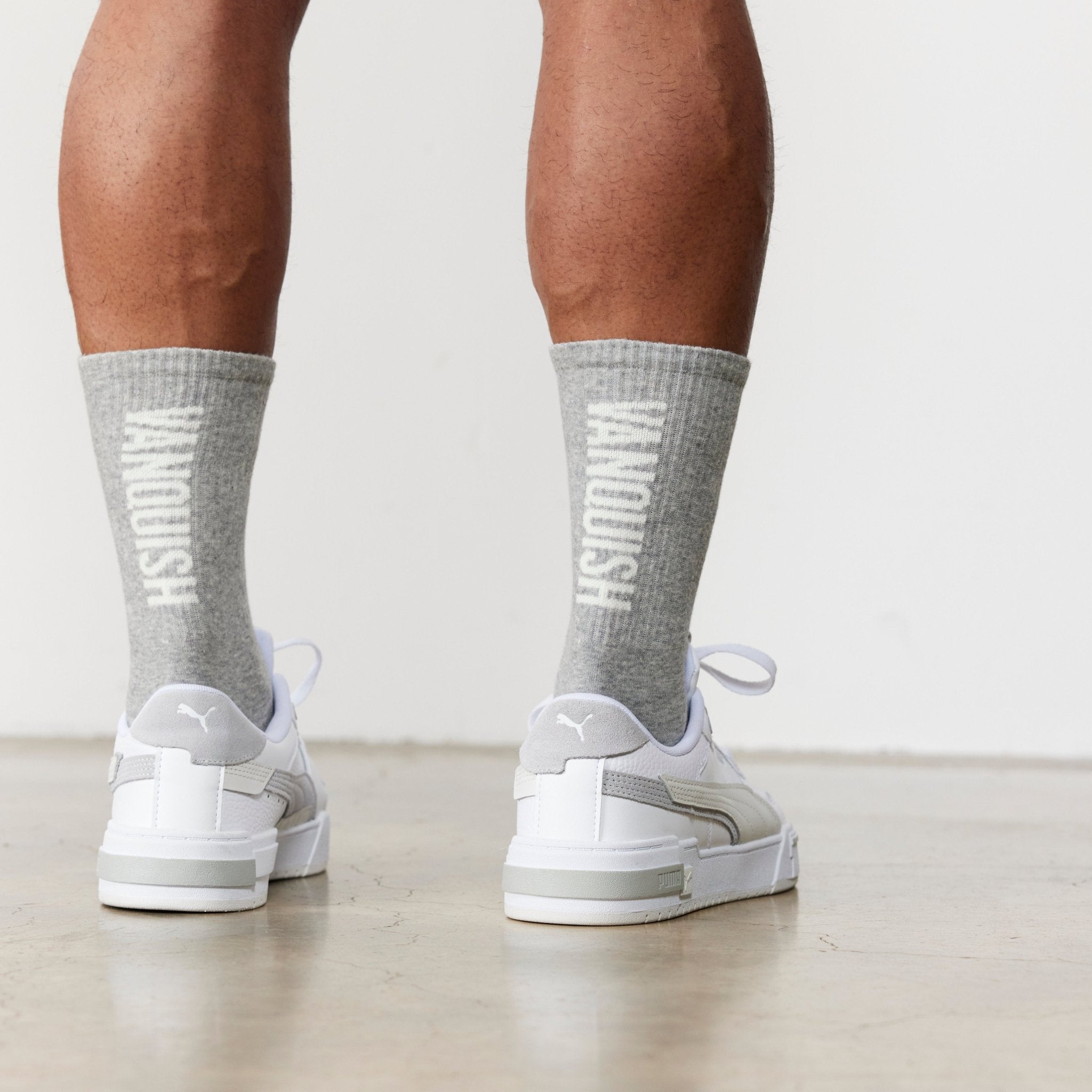 Vanquish Grey Back Logo Organic Socks - Vanquish Fitness