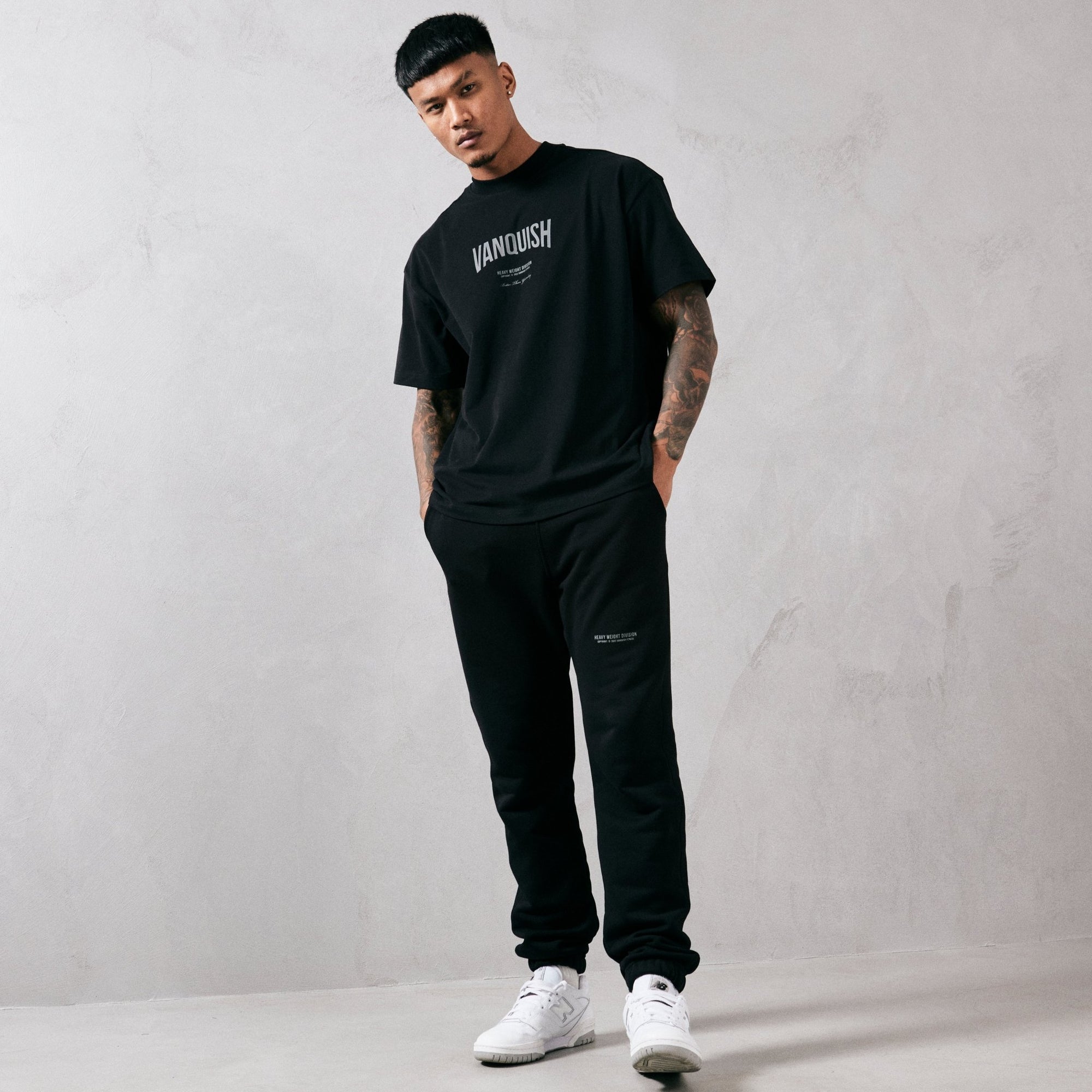 Vanquish Heavyweight Division Black Tapered Sweatpants - Vanquish Fitness