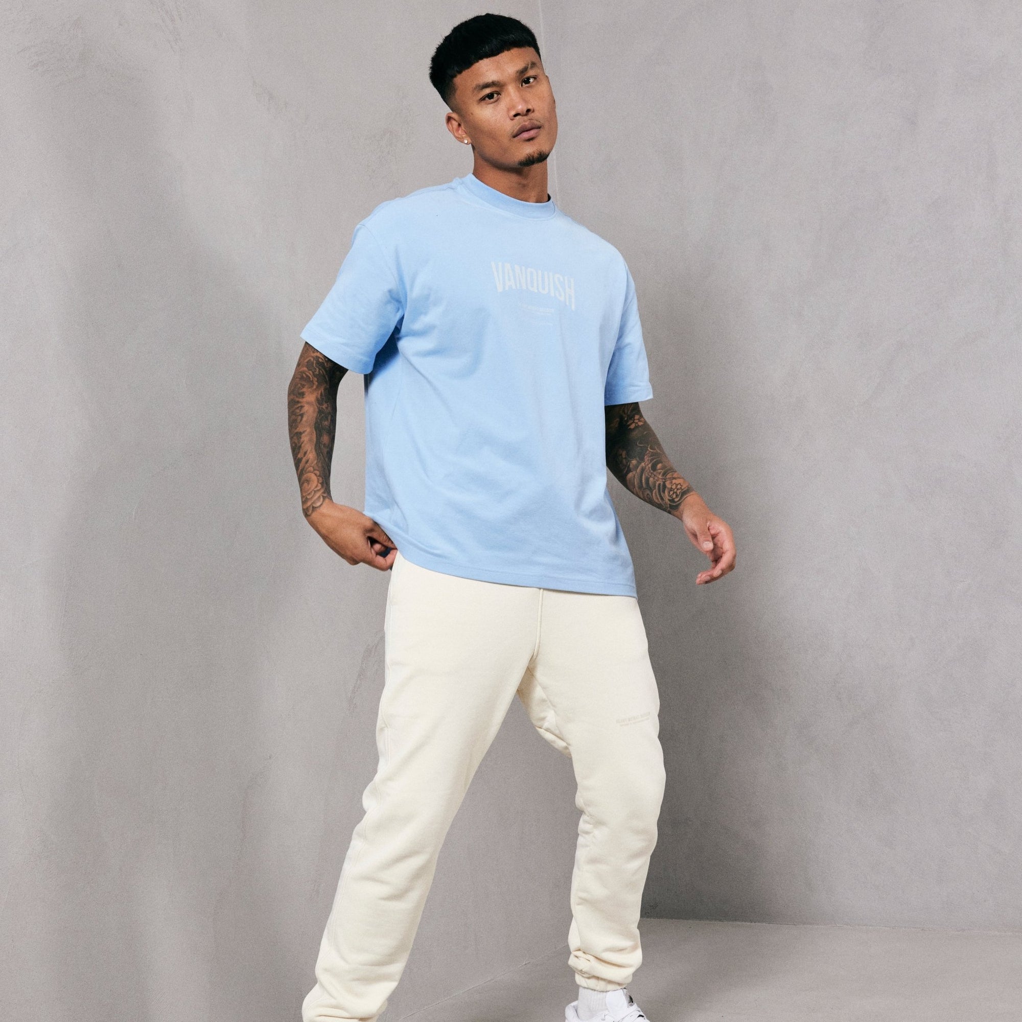 Vanquish Heavyweight Division Blue Oversized T-Shirt - Vanquish Fitness