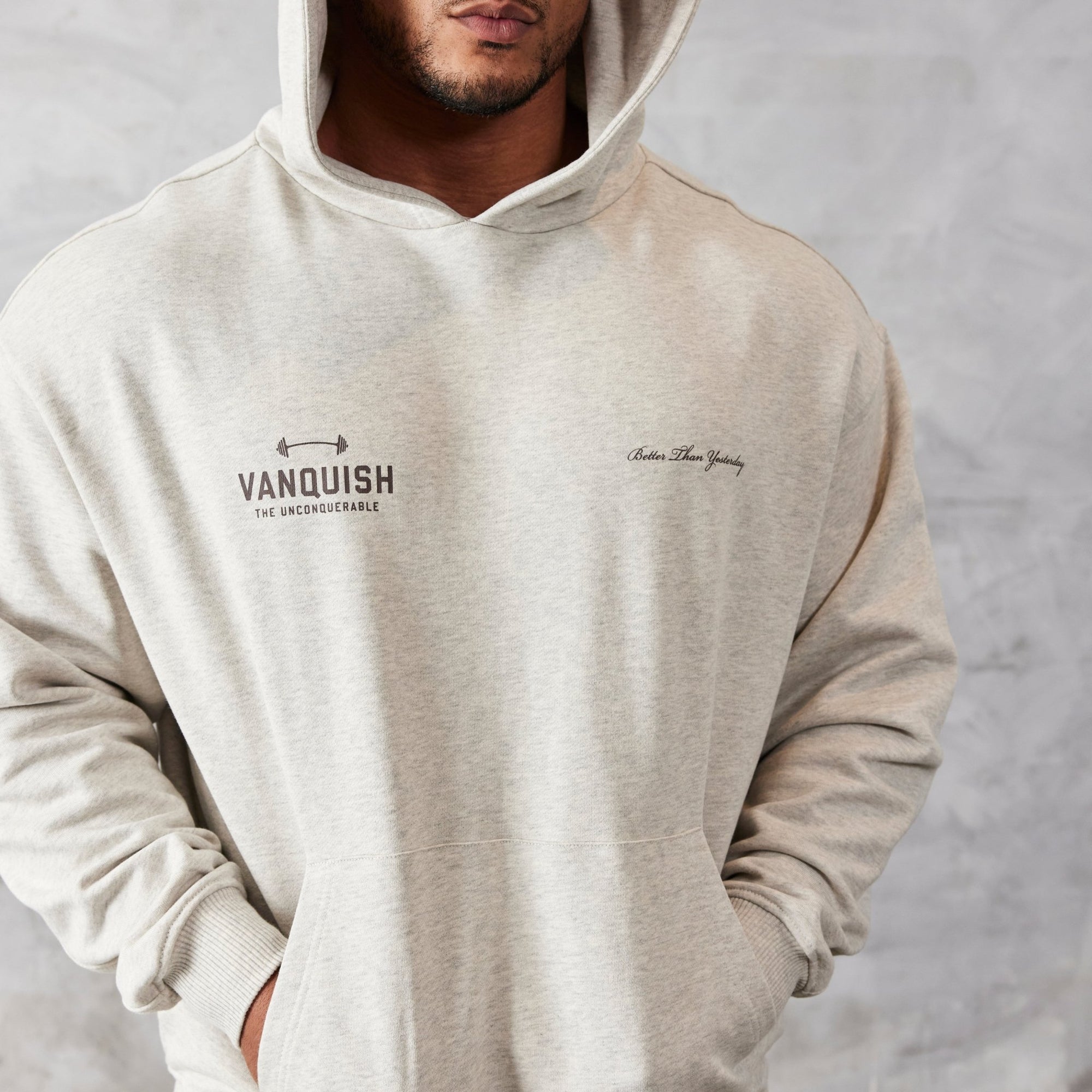 Vanquish Oat Marl Unconquerable Oversized Pullover Hoodie - Vanquish Fitness