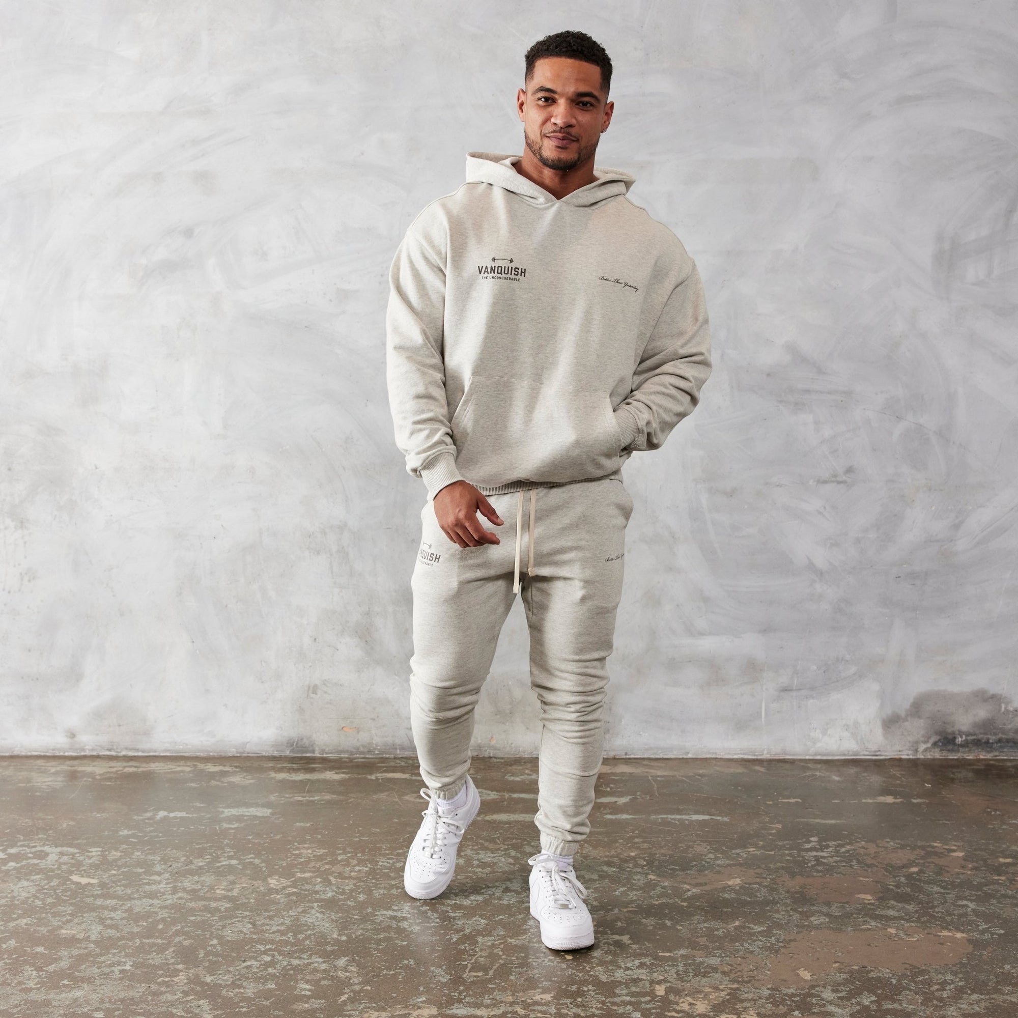 Vanquish Oat Marl Unconquerable Oversized Pullover Hoodie - Vanquish Fitness