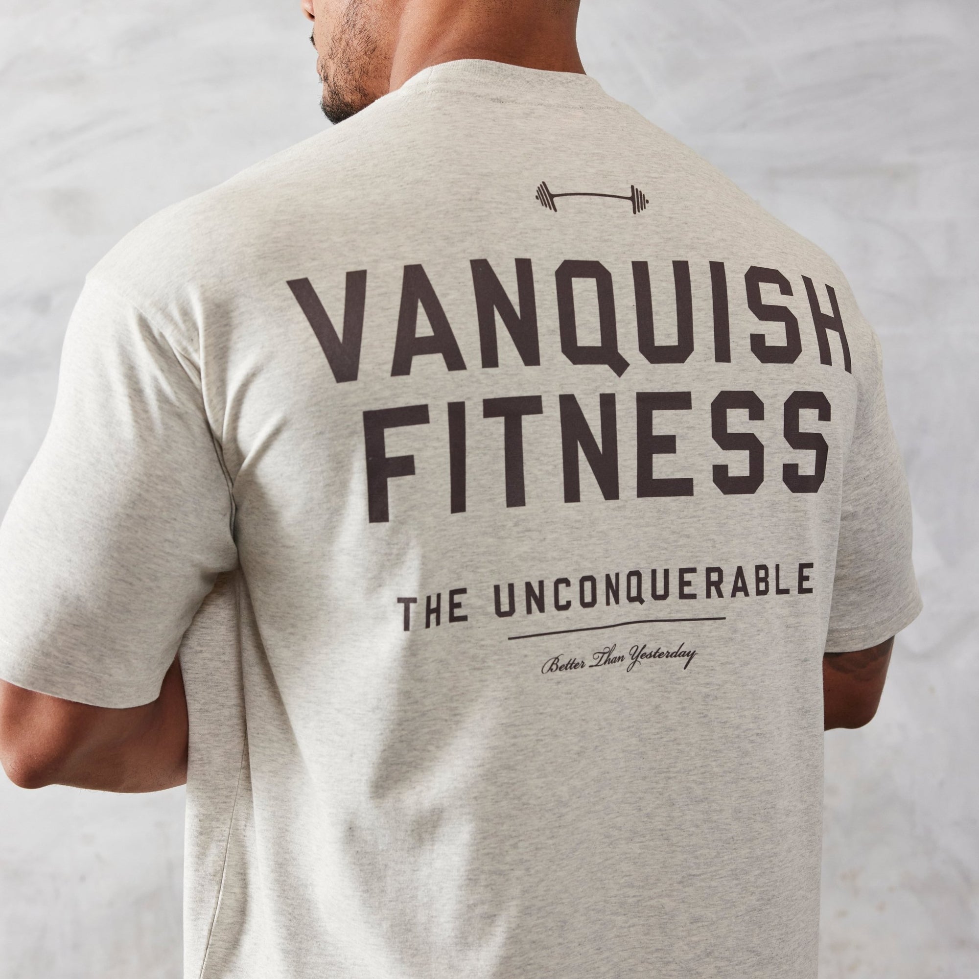 Vanquish Oat Marl Unconquerable Oversized T Shirt - Vanquish Fitness