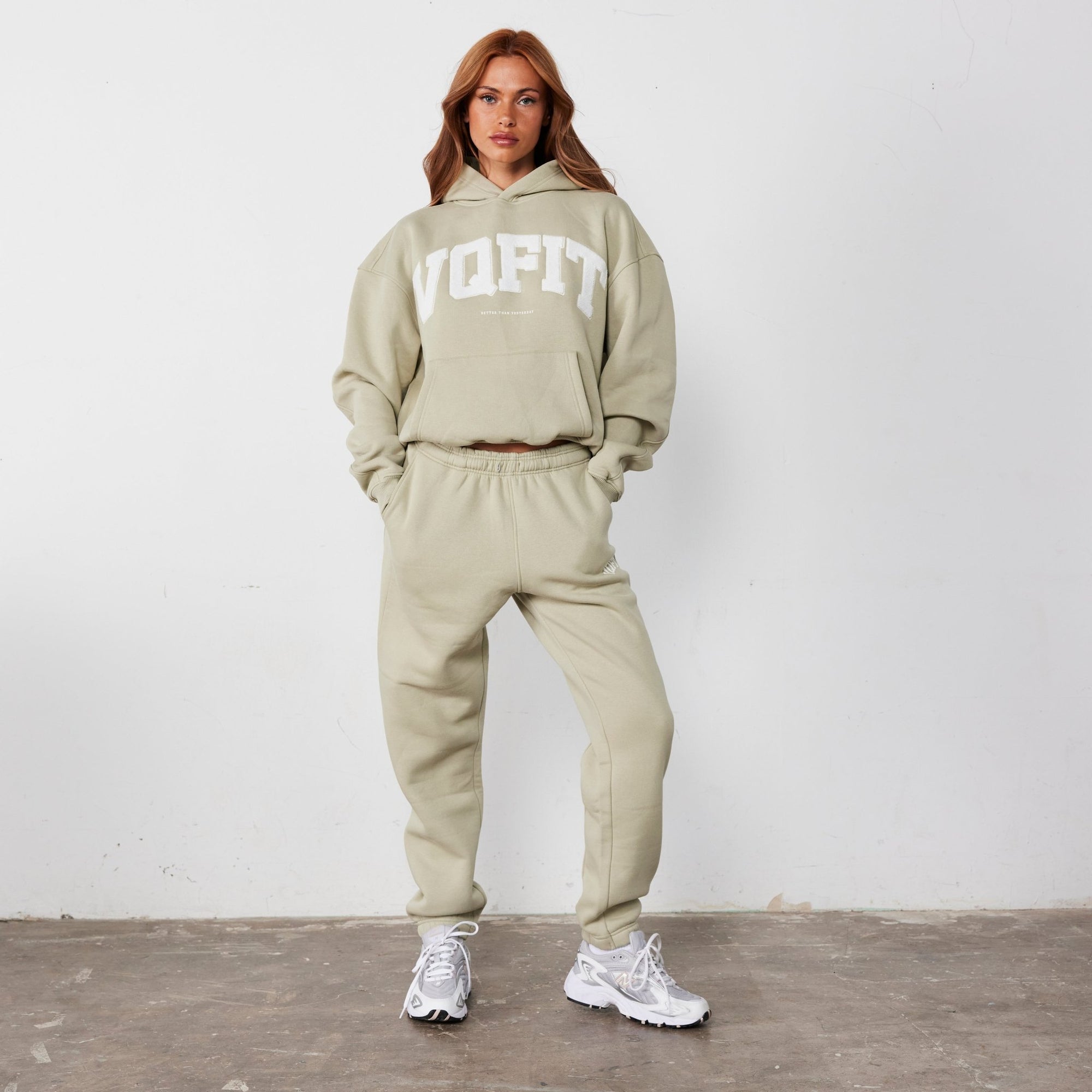 Vanquish Pale Khaki VQFIT Oversized Hoodie - Vanquish Fitness