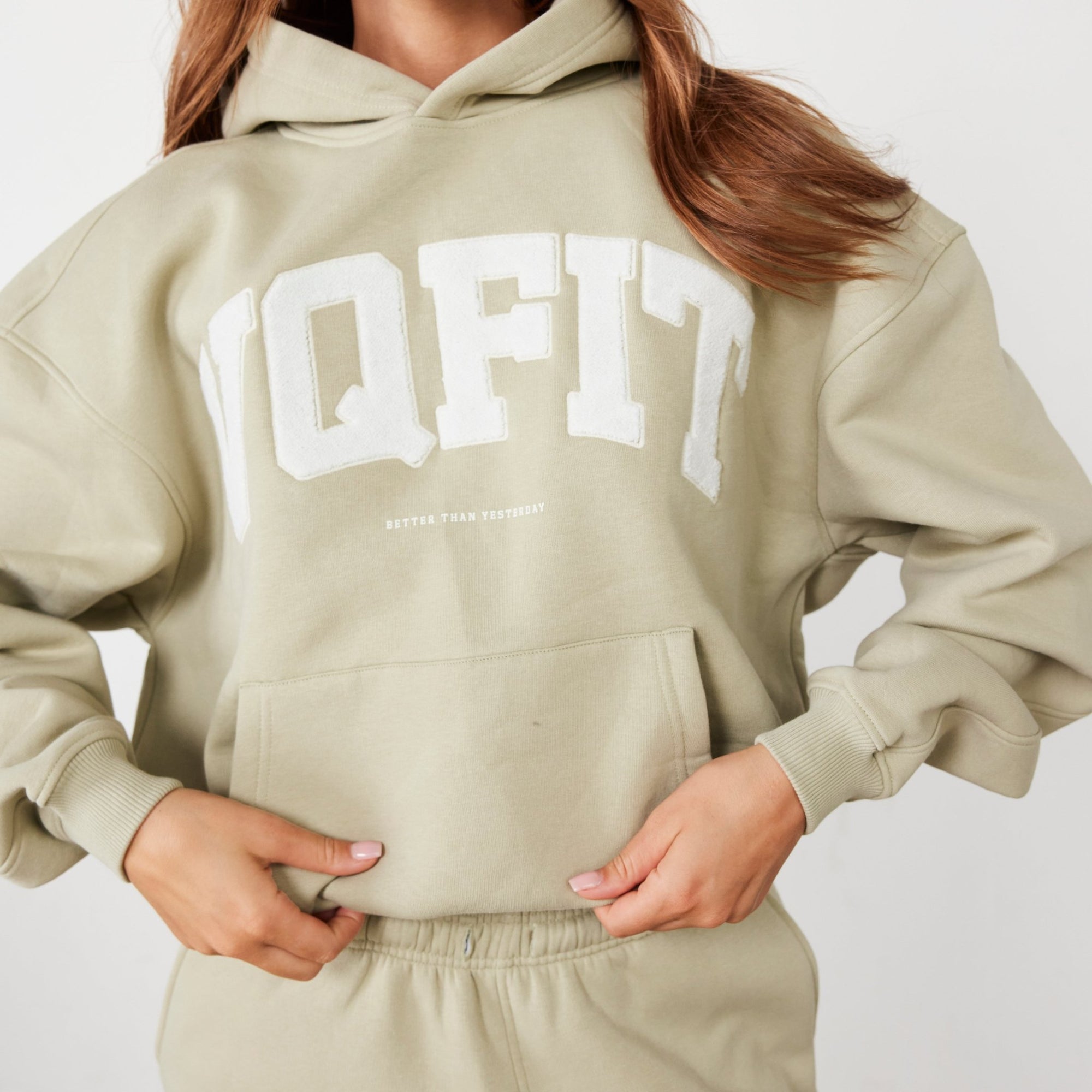 Vanquish Pale Khaki VQFIT Oversized Hoodie - Vanquish Fitness