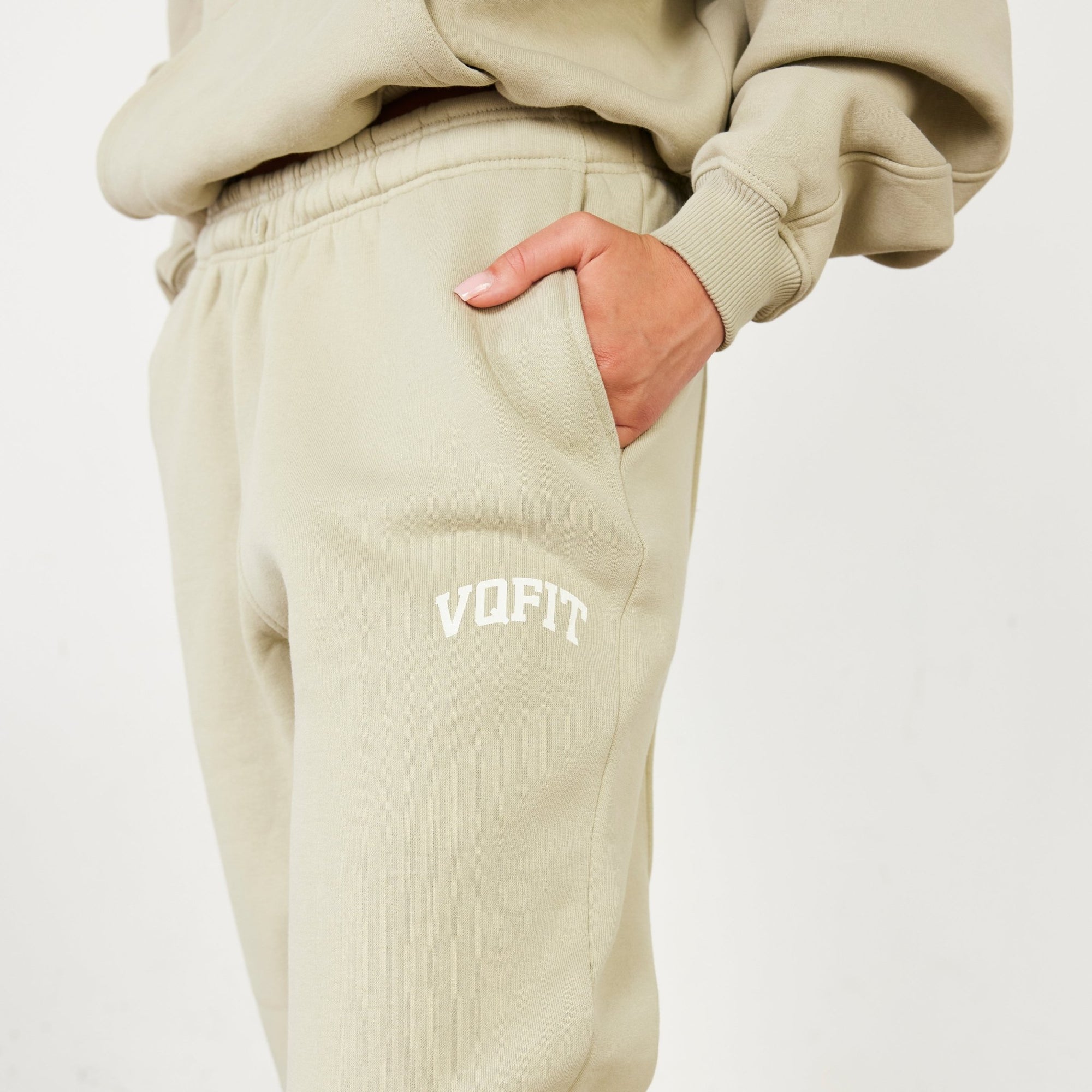 Vanquish Pale Khaki VQFIT Oversized Sweatpants - Vanquish Fitness