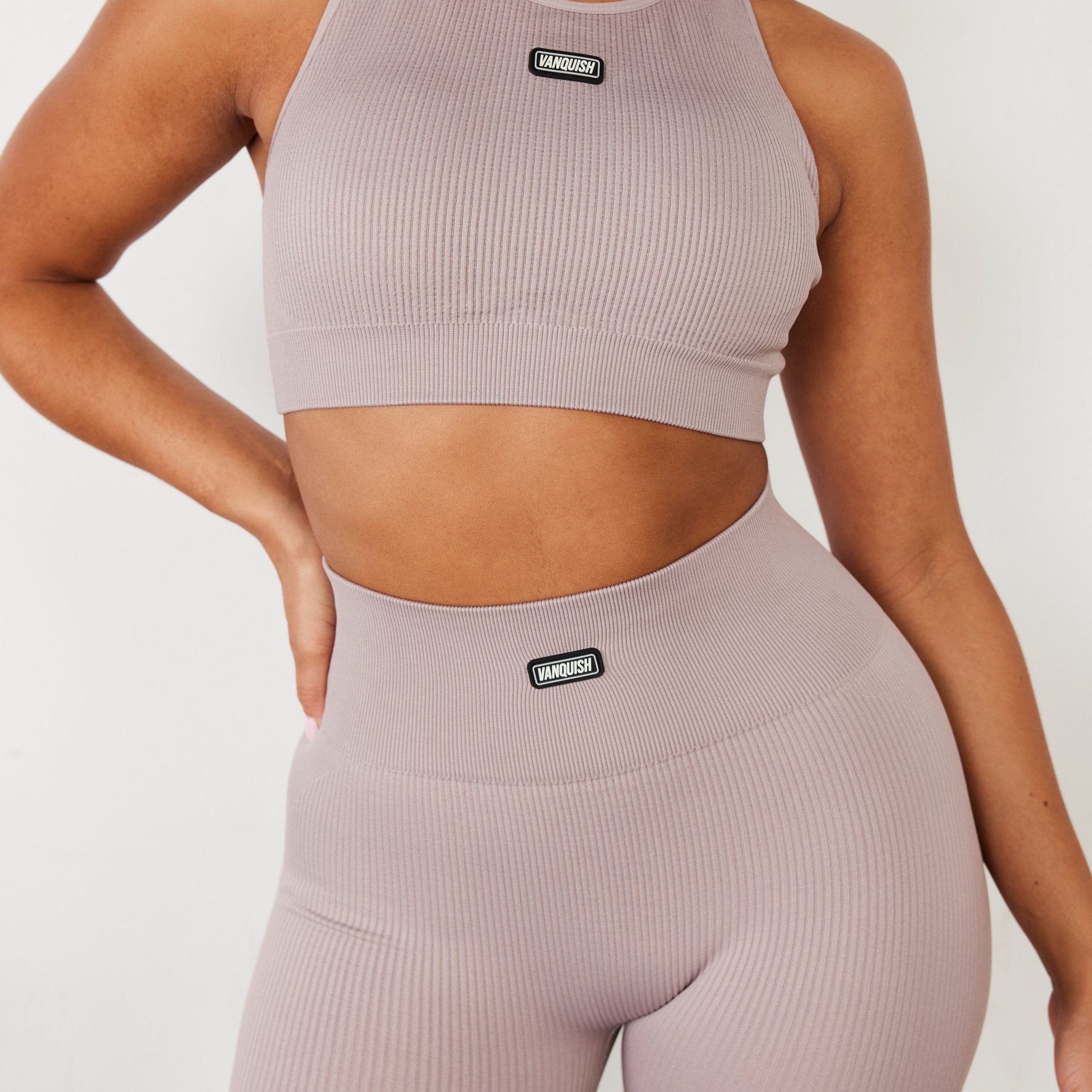 Vanquish Ribbed Seamless Blush Legging - Vanquish Fitness