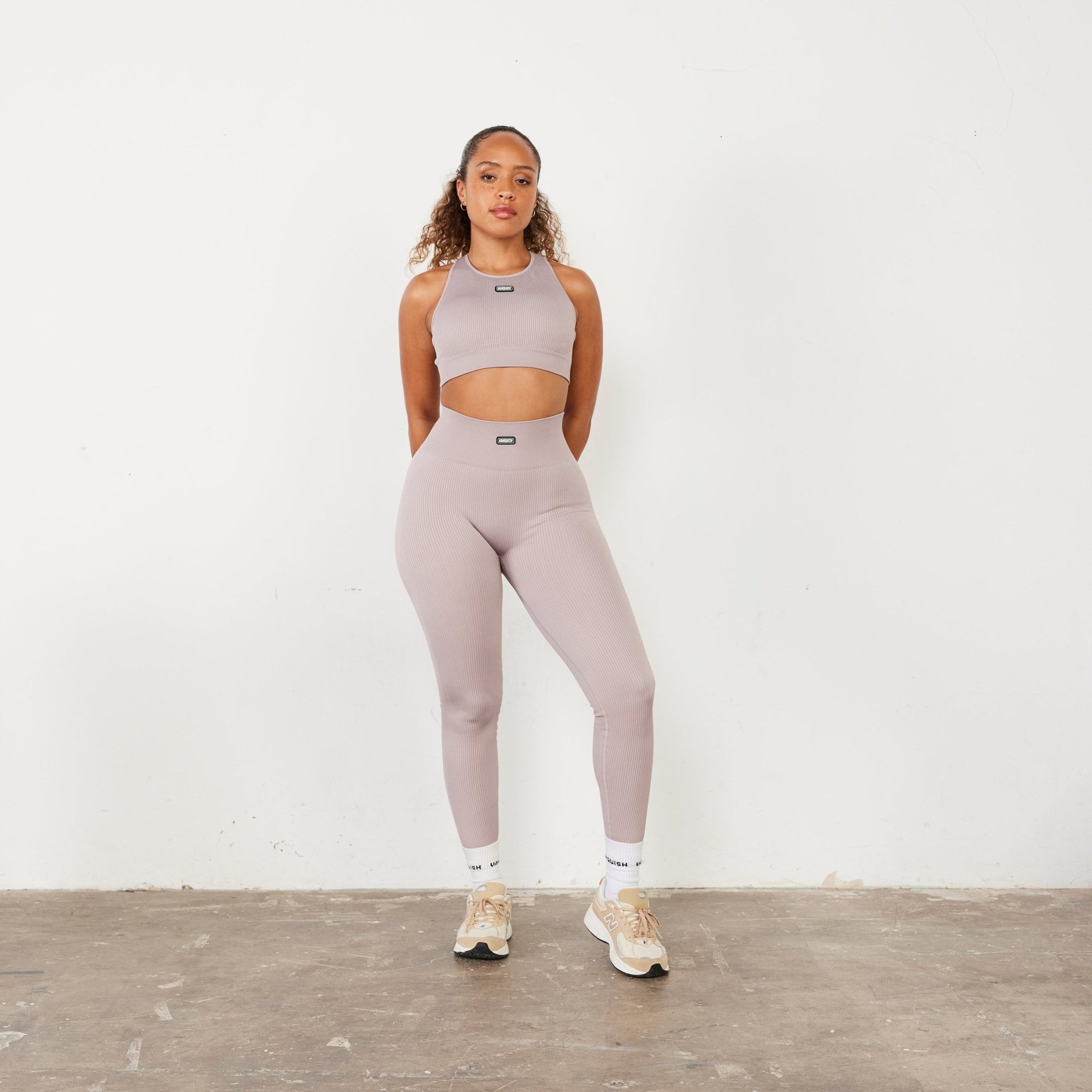 Vanquish Ribbed Seamless Blush Racer Back Bra - Vanquish Fitness