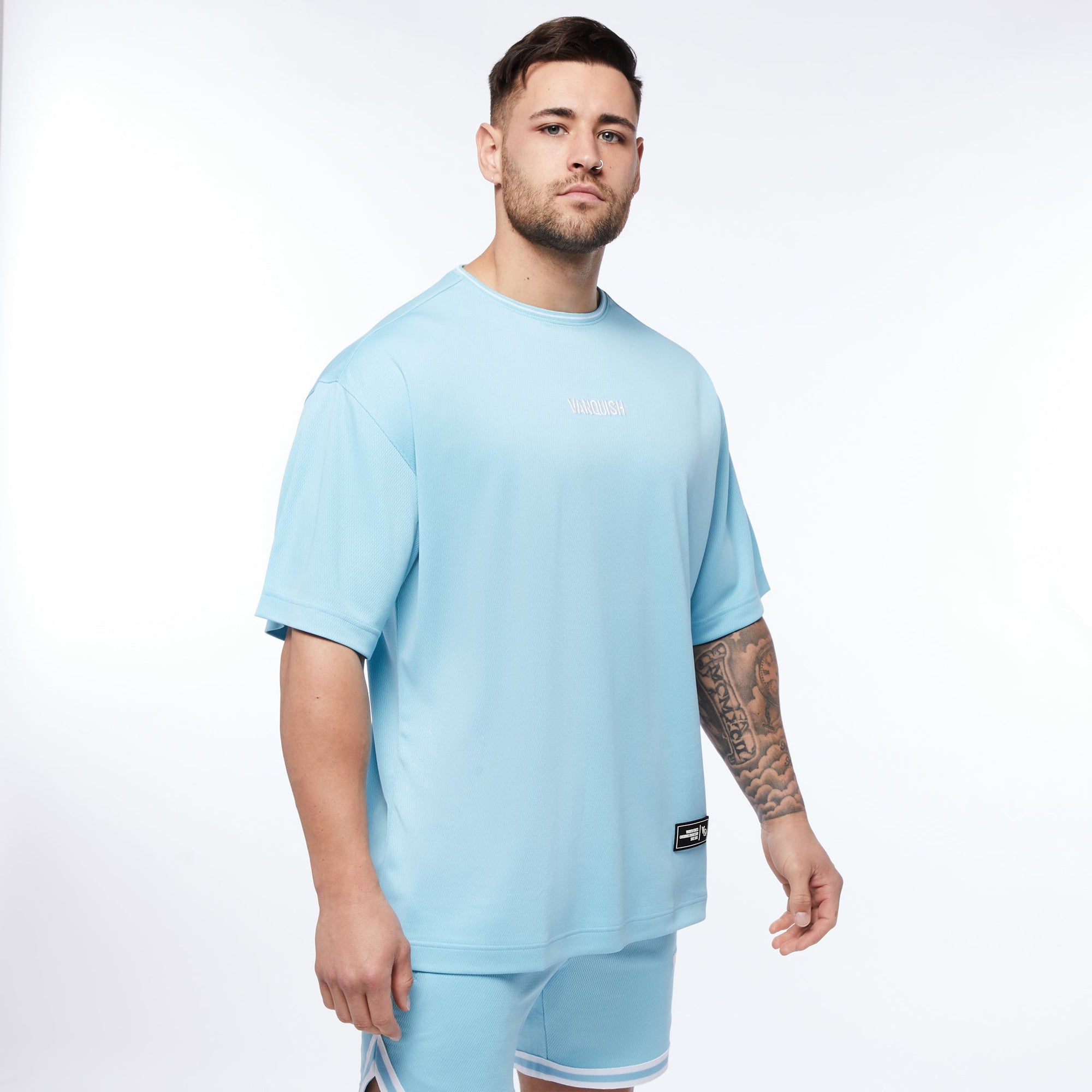 Vanquish Throwback Blue Oversized T Shirt - Vanquish Fitness