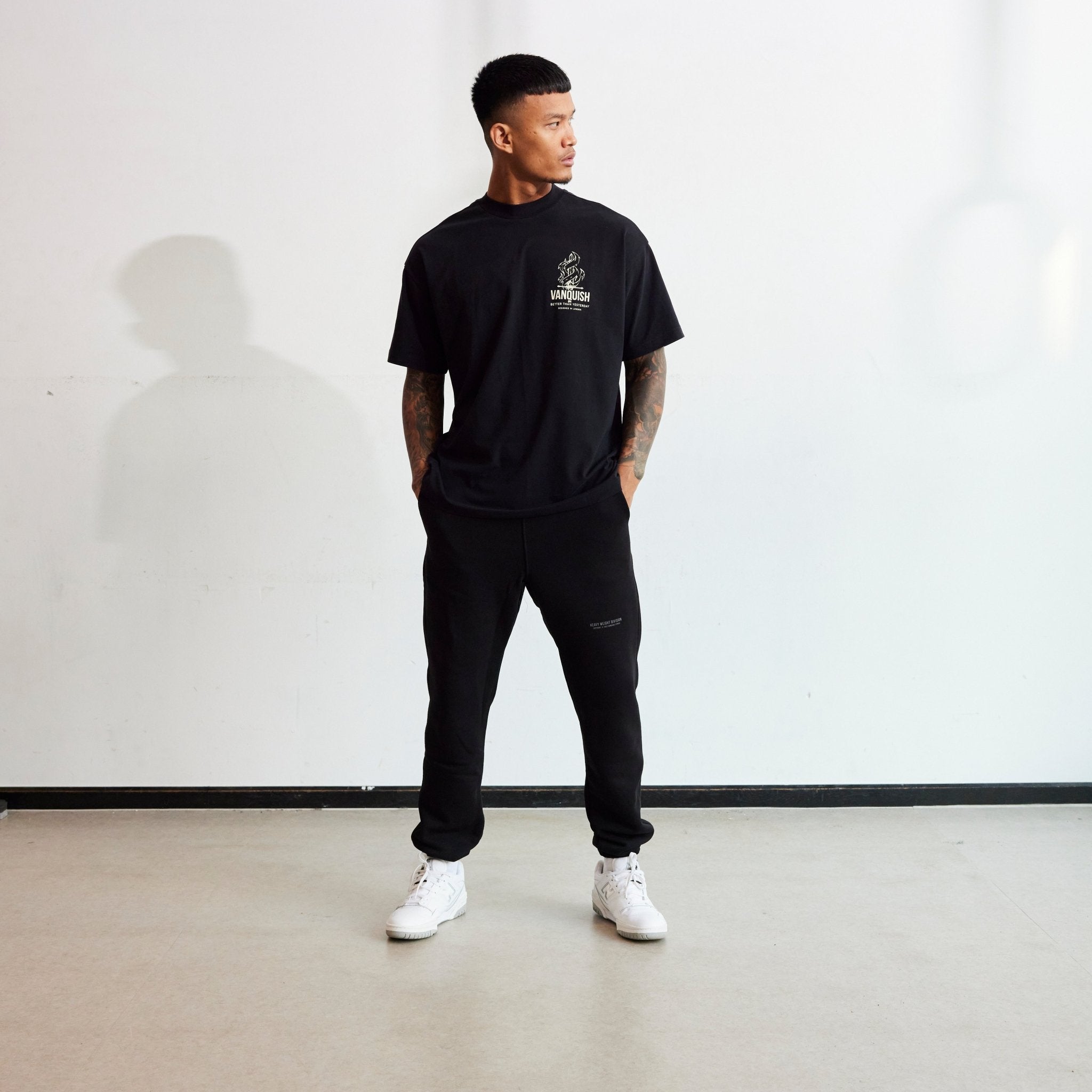 Vanquish TSP Black Sword Print Oversized T Shirt - Vanquish Fitness