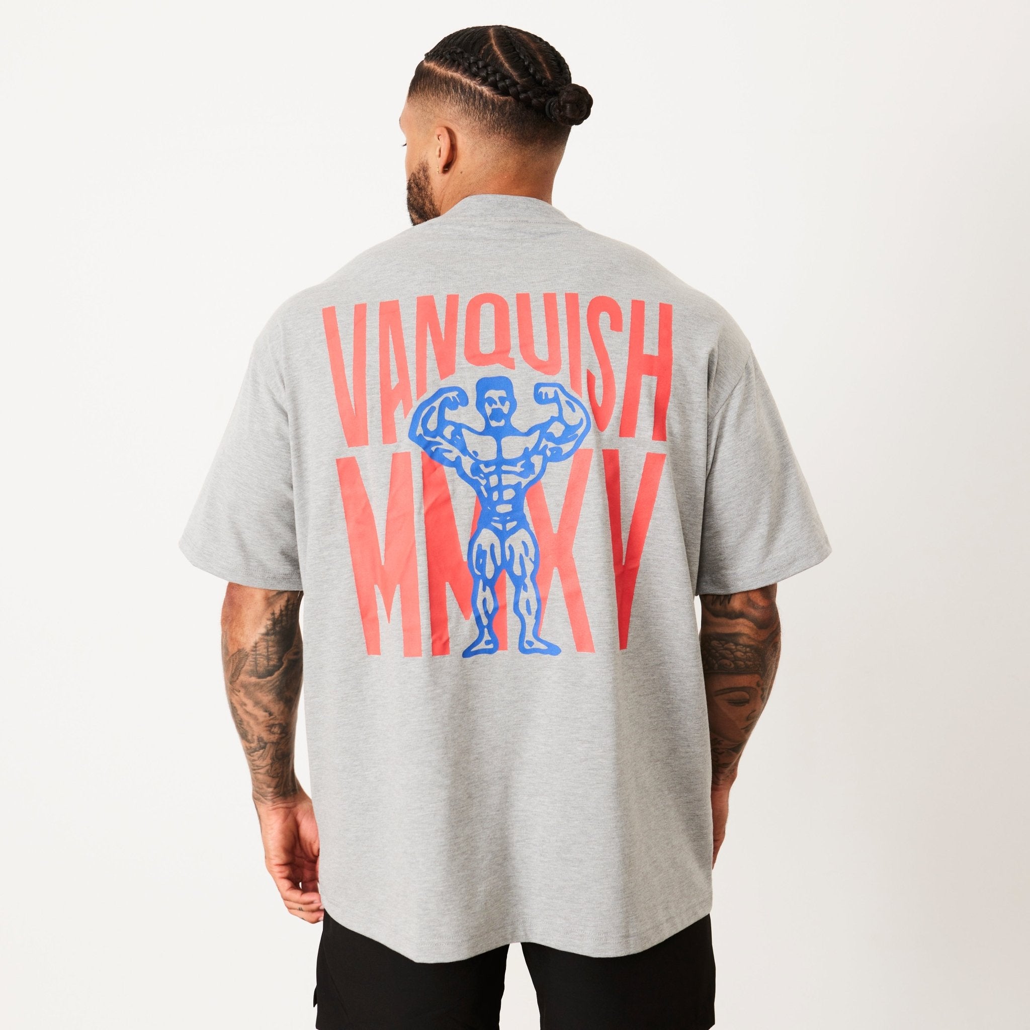 Vanquish TSP Grey Marl MMXV Oversized T Shirt - Vanquish Fitness