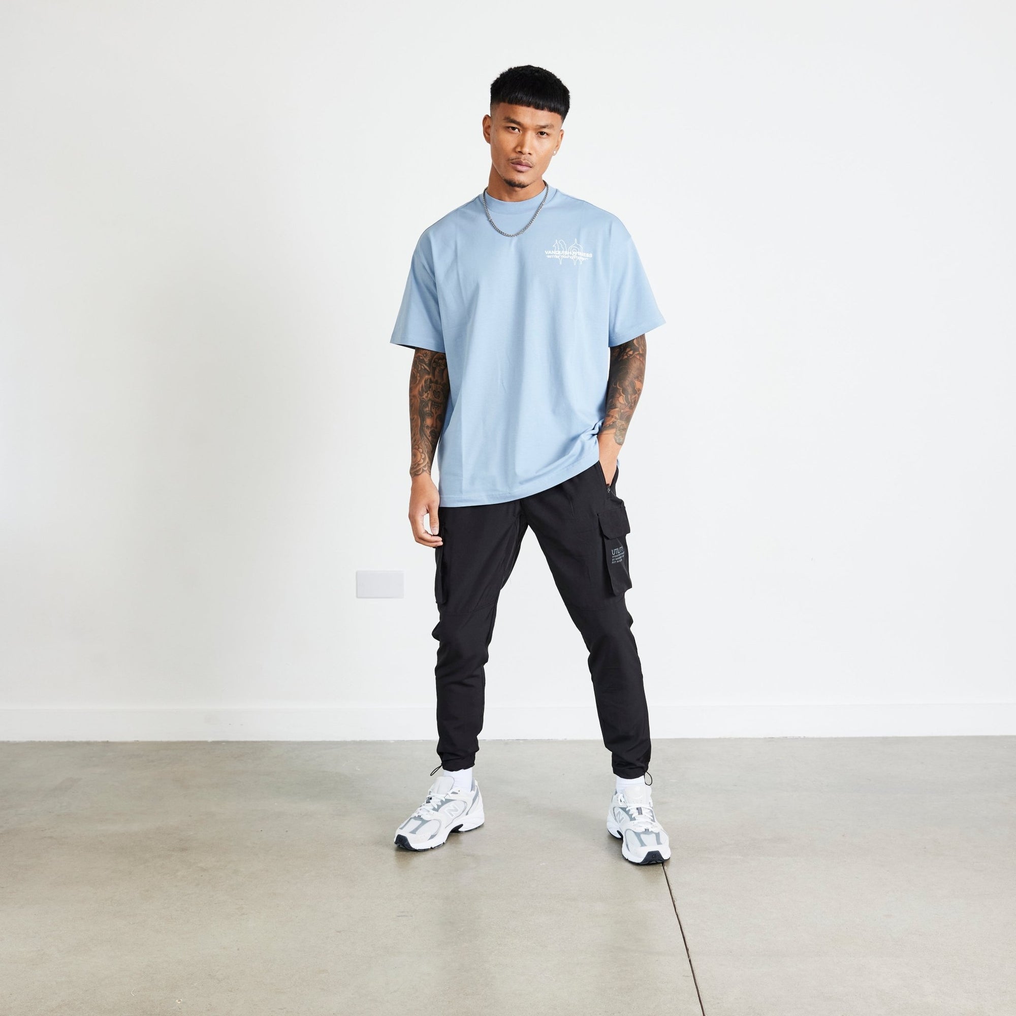 Vanquish TSP Light Blue Determination Oversized T Shirt - Vanquish Fitness
