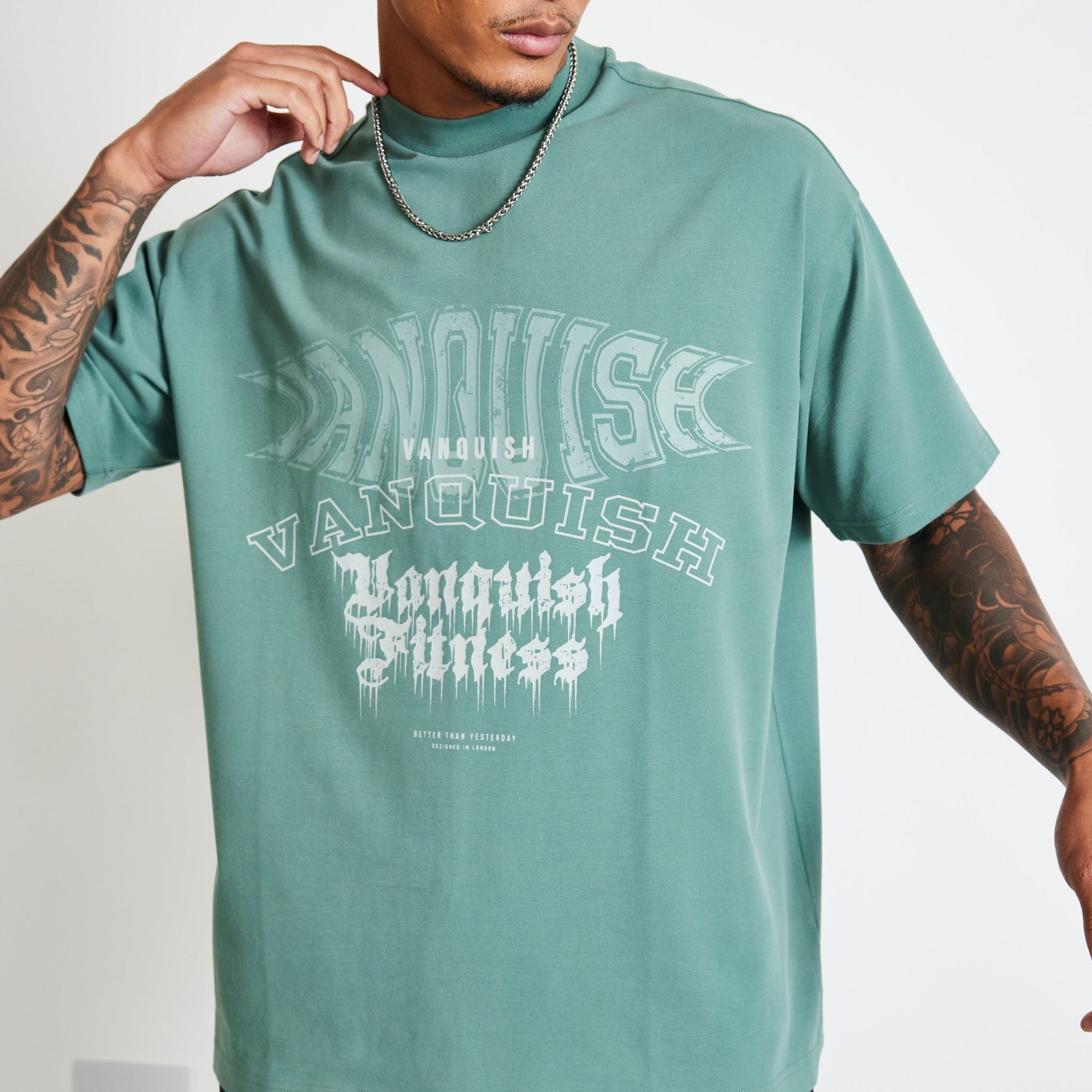 Vanquish TSP Olive Green Metal Oversized T Shirt - Vanquish Fitness