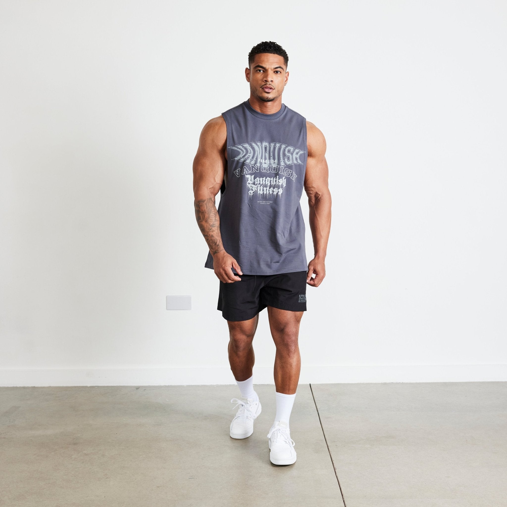Vanquish TSP Vintage Black Metal Sleeveless T Shirt - Vanquish Fitness