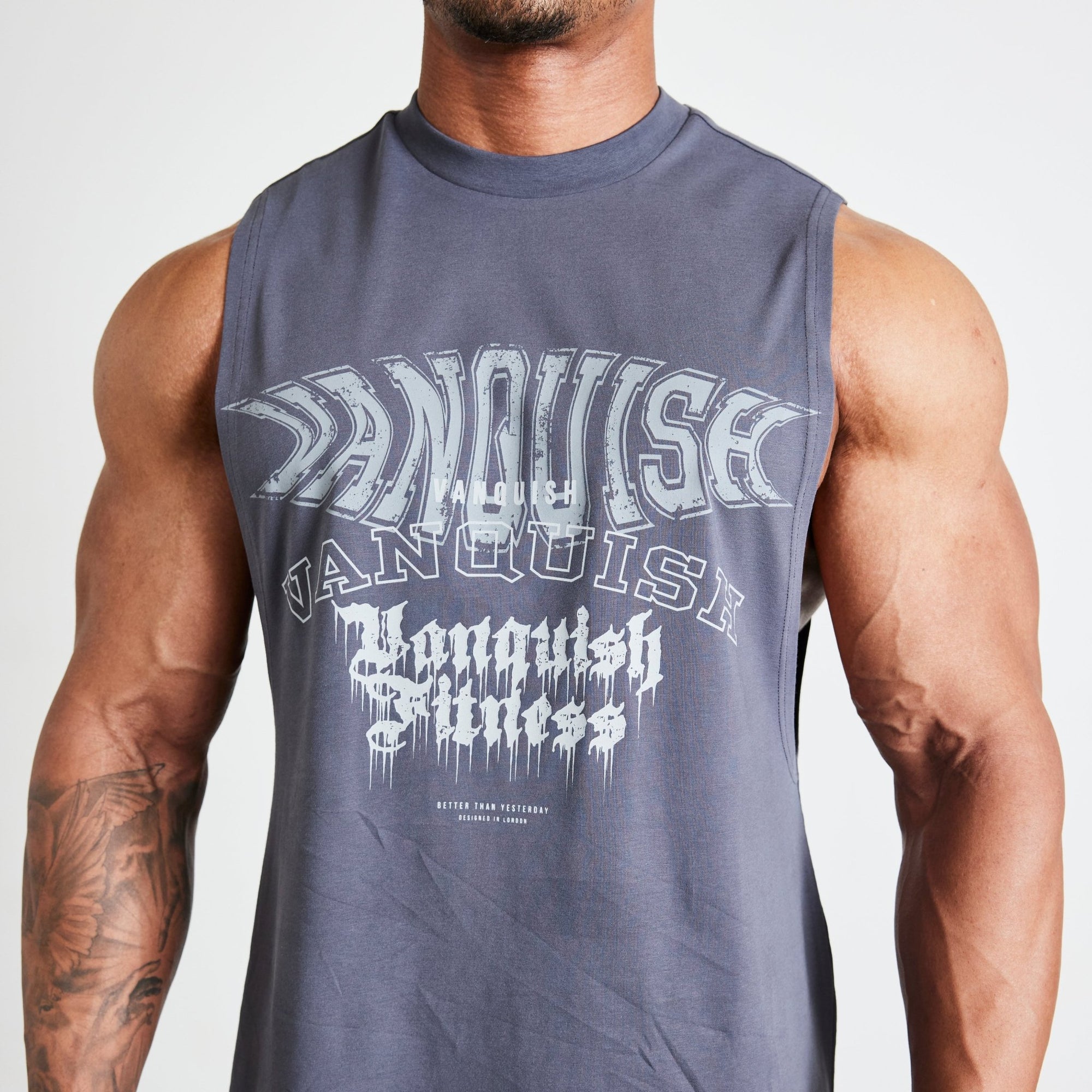 Vanquish TSP Vintage Black Metal Sleeveless T Shirt - Vanquish Fitness