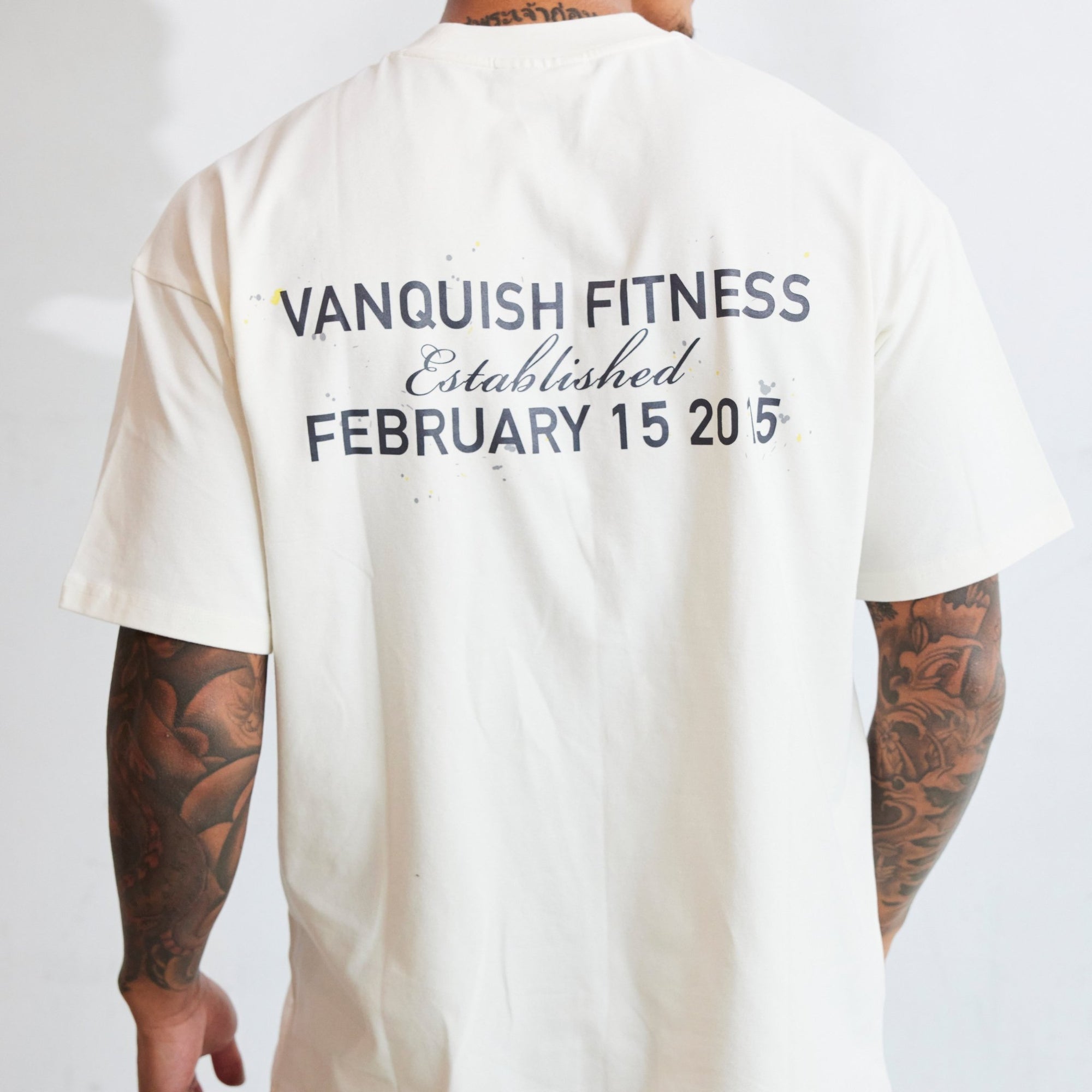 Vanquish TSP Vintage White Birthday Oversized T Shirt - Vanquish Fitness