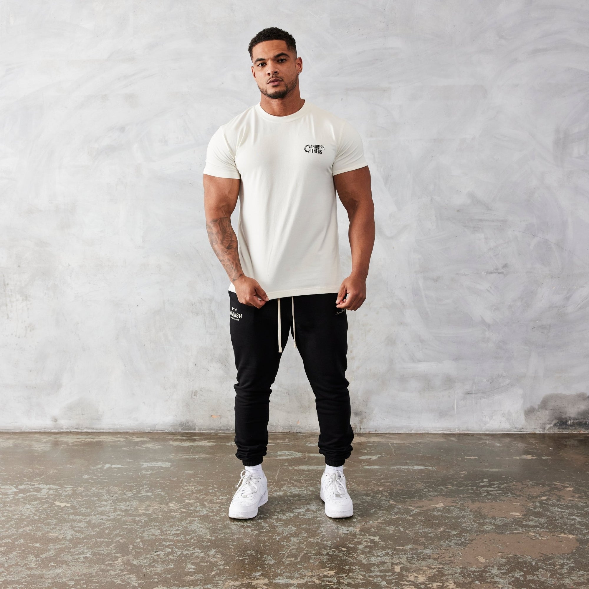 Vanquish TSP Vintage White Discipline Fitted T Shirt - Vanquish Fitness