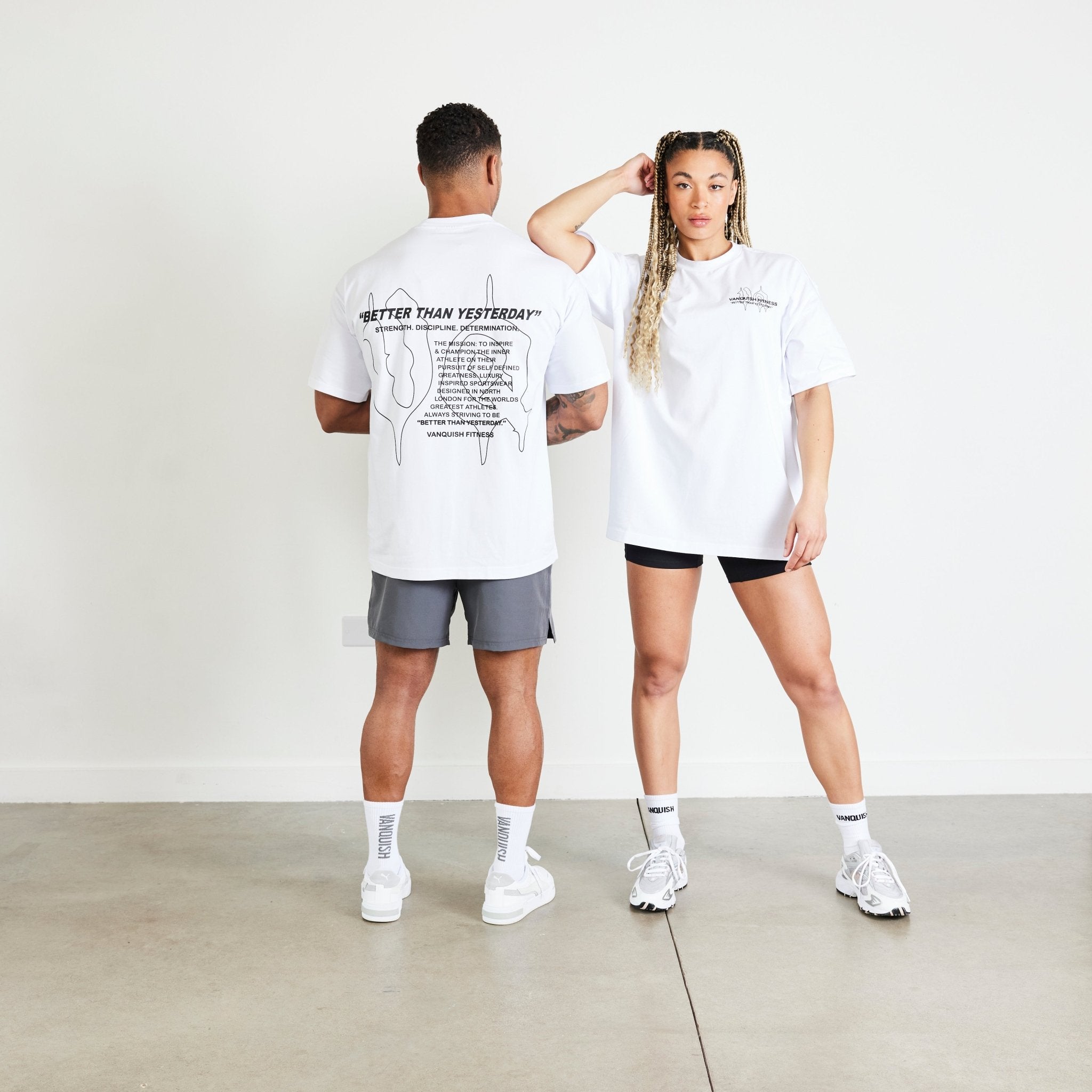 Vanquish TSP White Determination Oversized T Shirt - Vanquish Fitness
