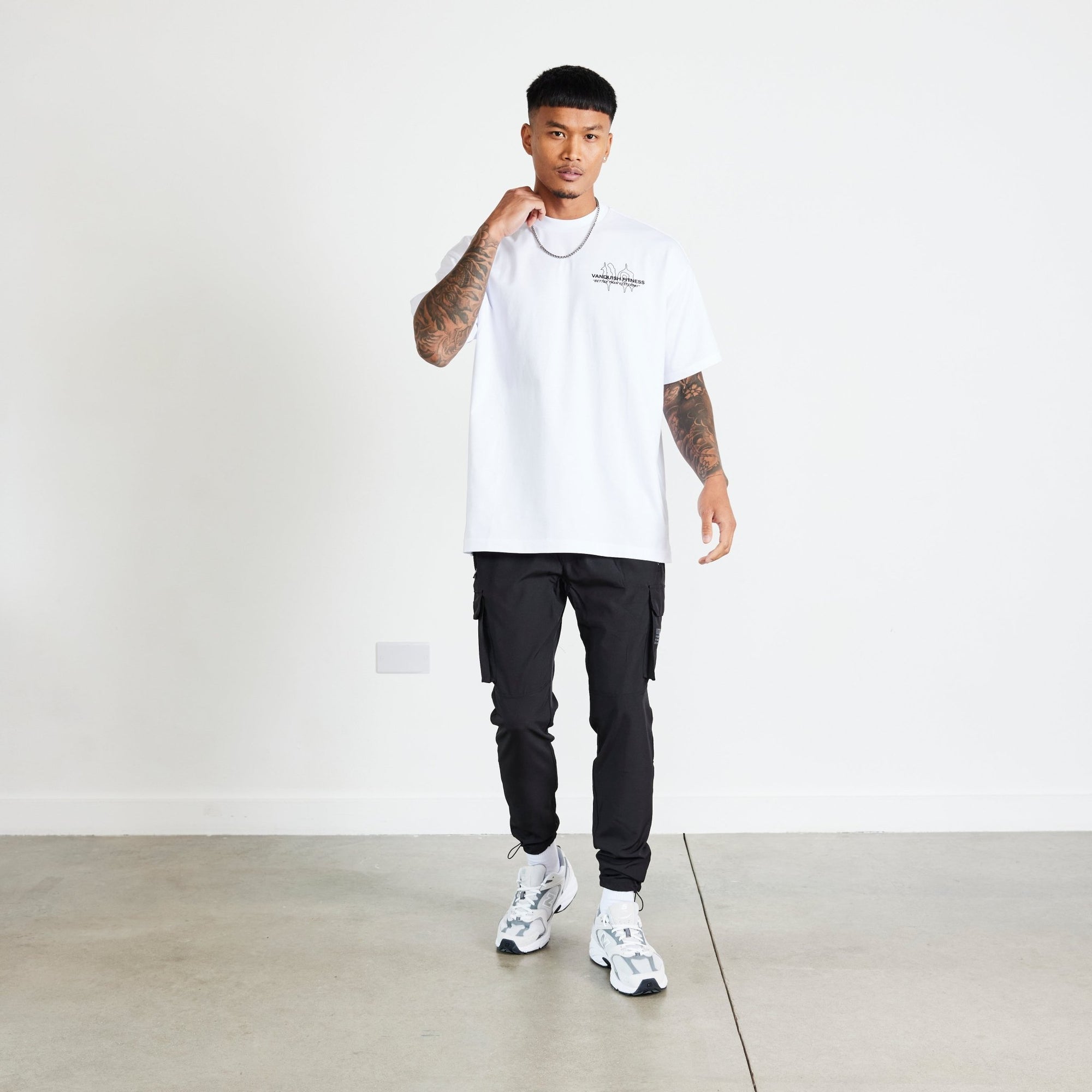 Vanquish TSP White Determination Oversized T Shirt - Vanquish Fitness