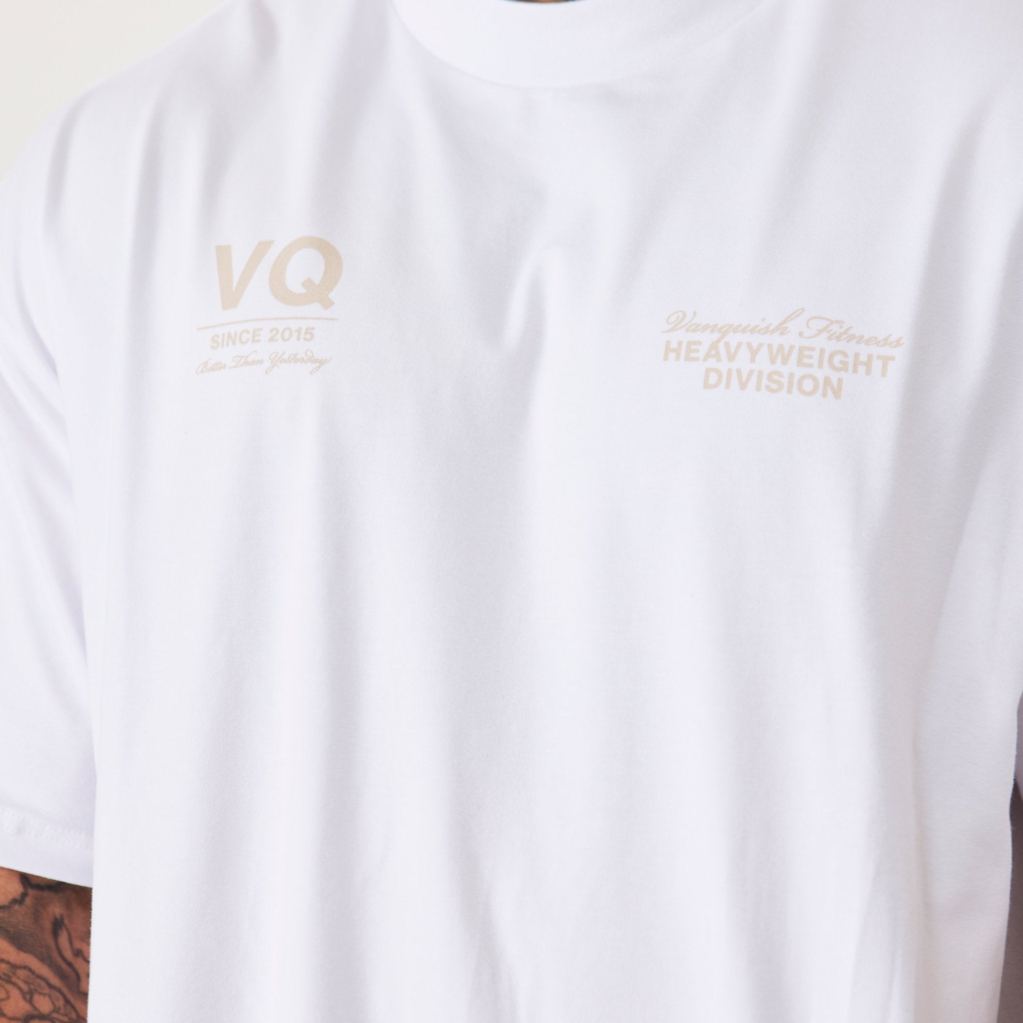 Vanquish TSP White Heavyweight Division Oversized T Shirt - Vanquish Fitness