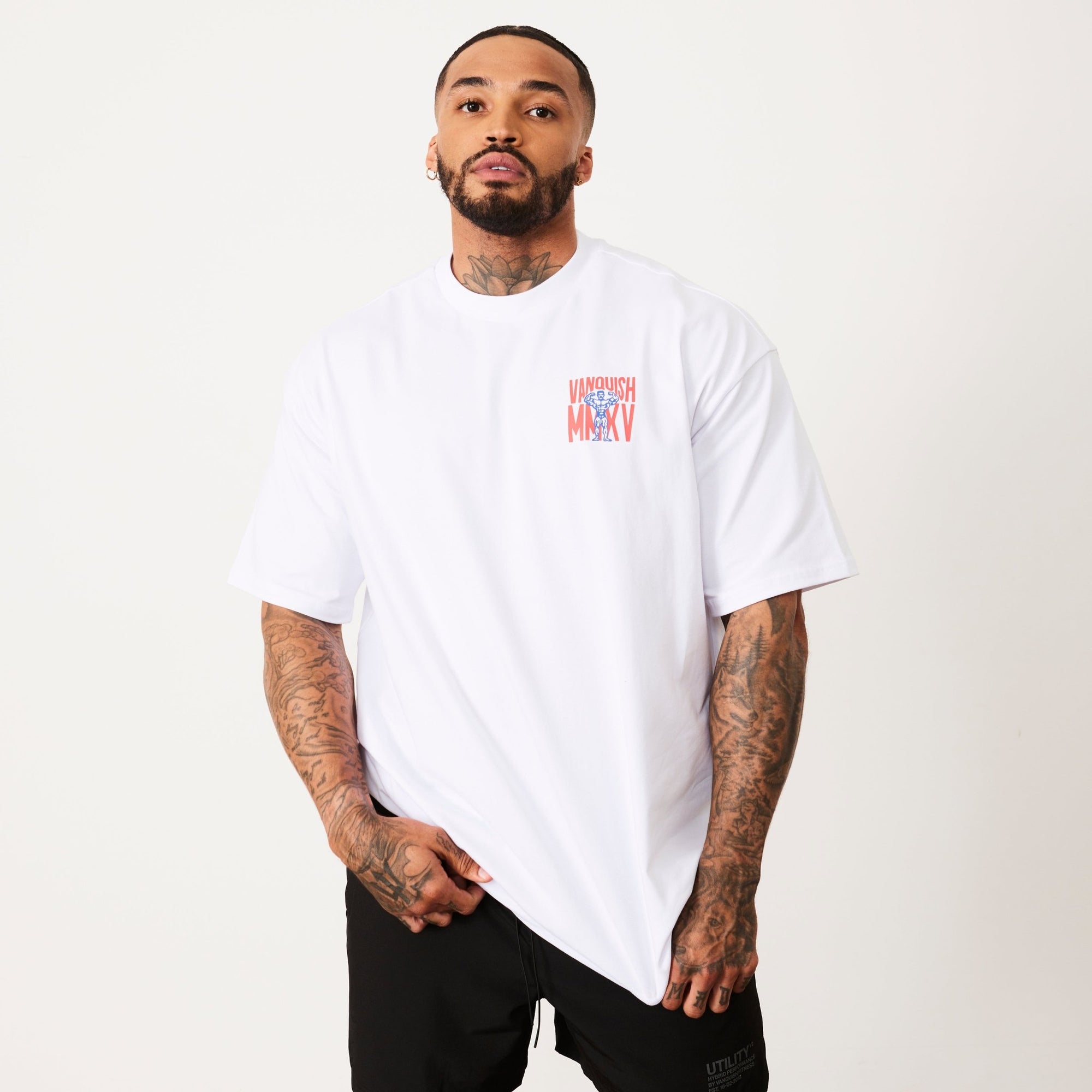 Vanquish TSP White MMXV Oversized T Shirt - Vanquish Fitness