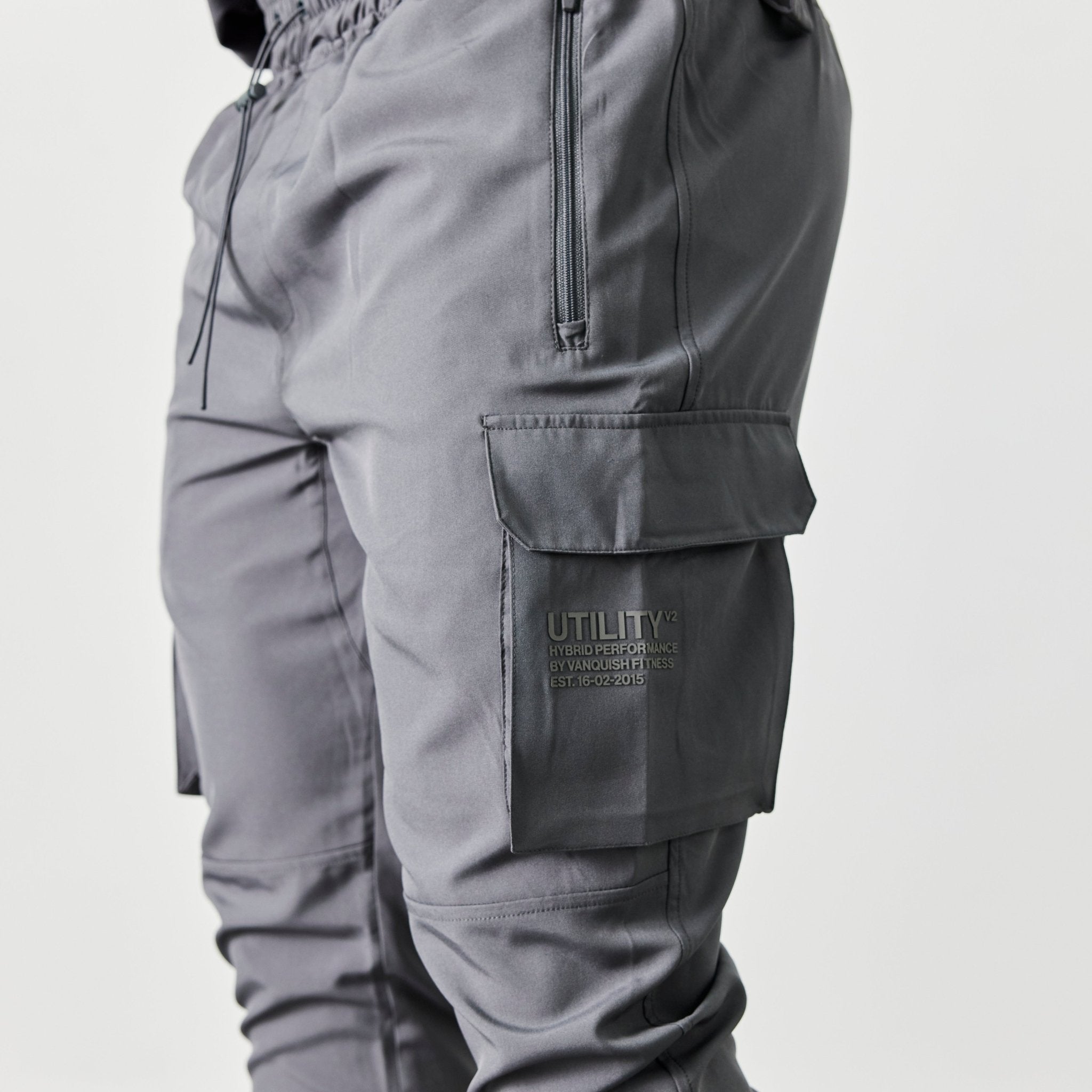 Vanquish Utility V2 Grey Tapered Cargo Pants - Vanquish Fitness