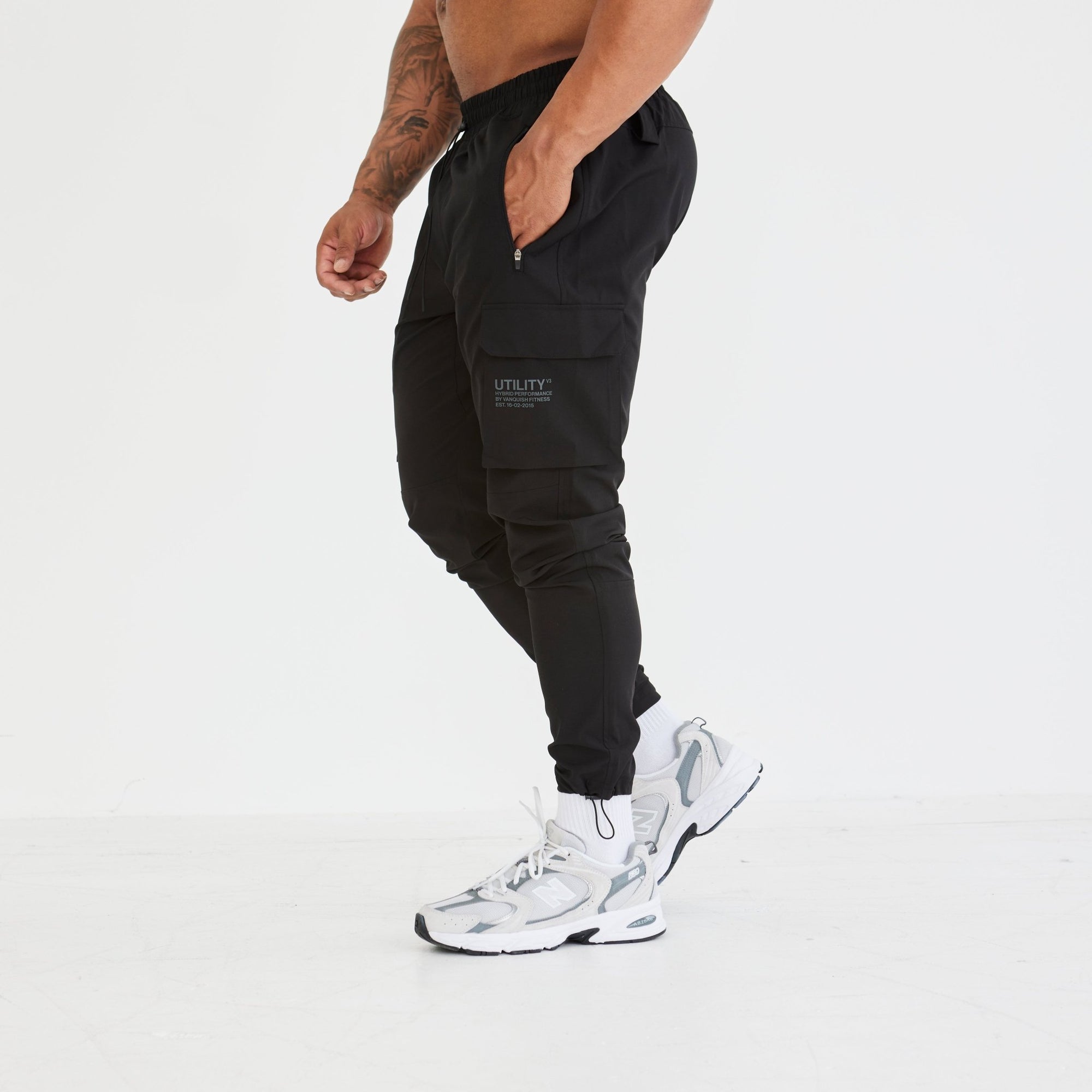 Vanquish Utility V3 Black Tapered Cargo Pants - Vanquish Fitness