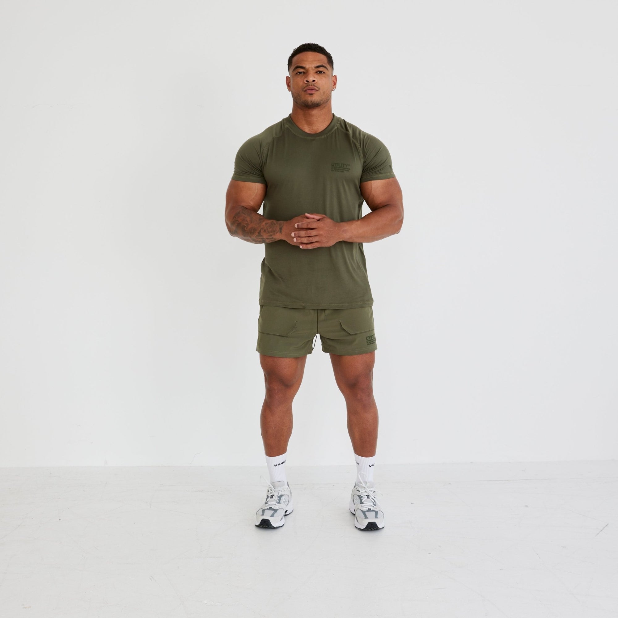 Vanquish Utility V3 Khaki 4" Shorts - Vanquish Fitness