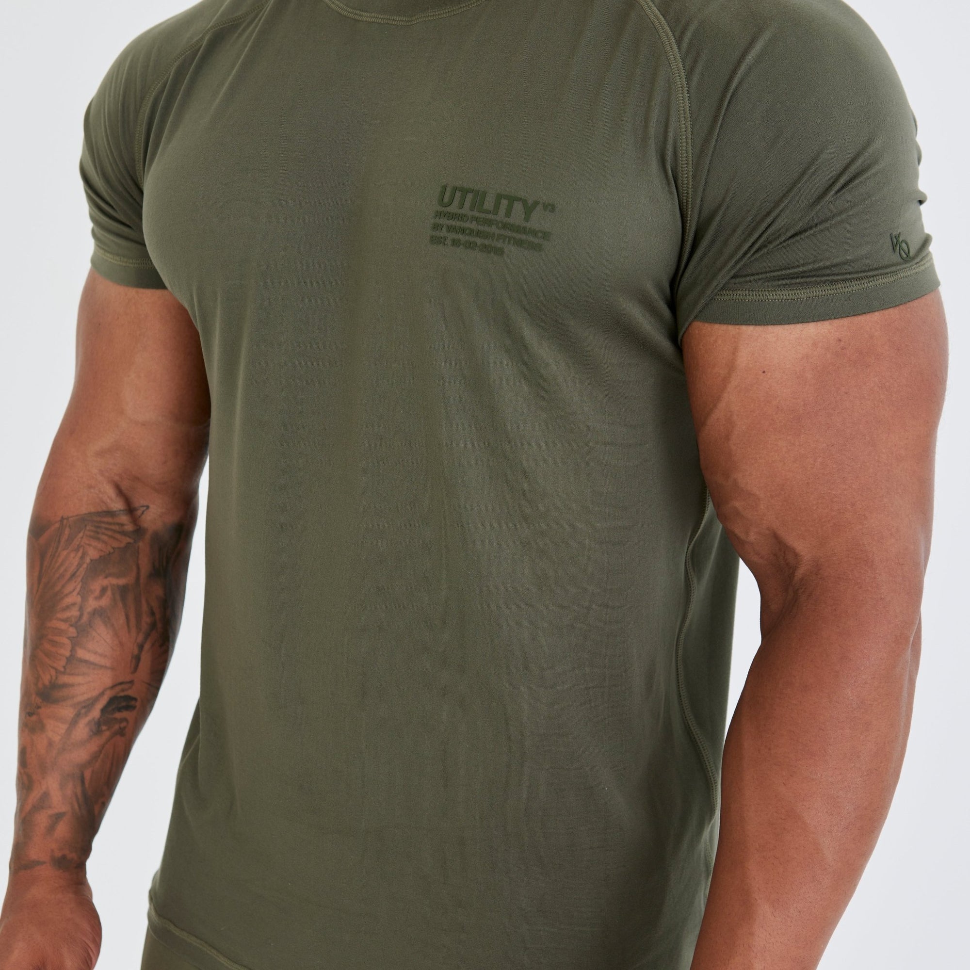 Vanquish Utility V3 Khaki T Shirt - Vanquish Fitness
