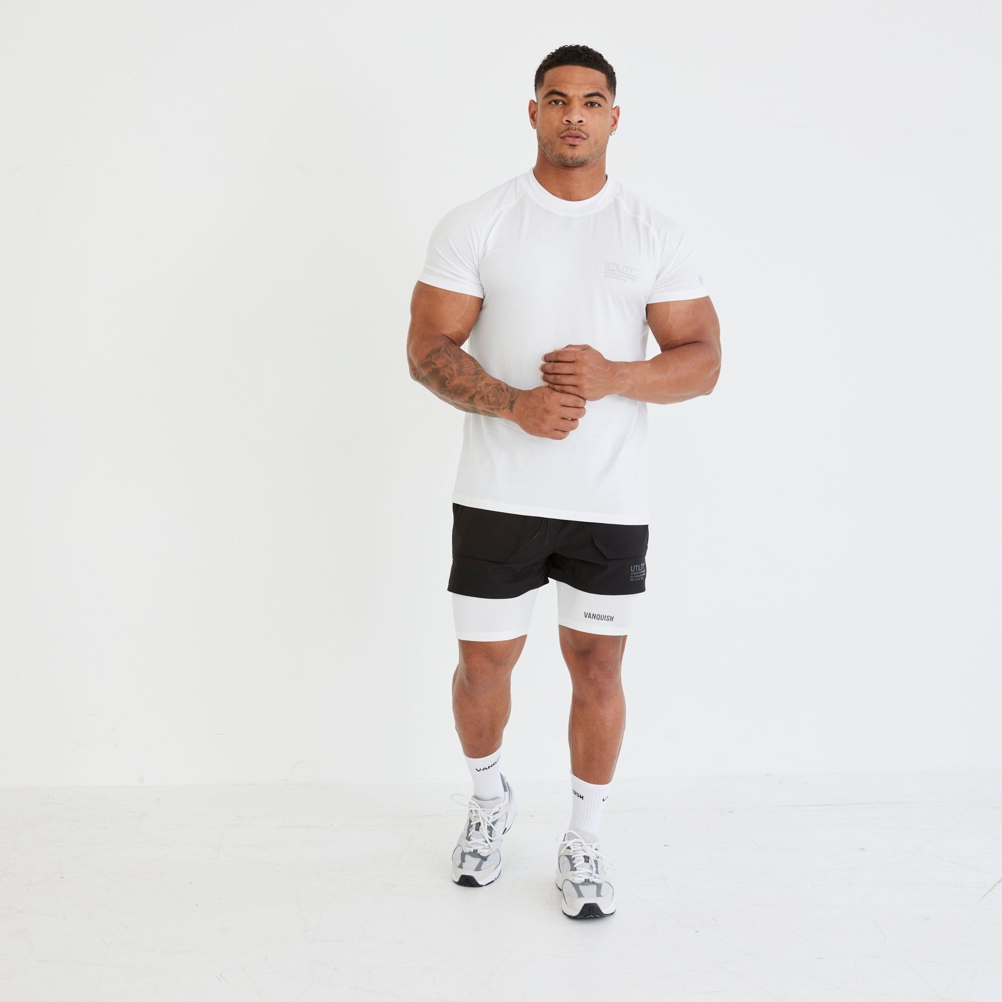 Vanquish Utility White Base Layer Shorts - Vanquish Fitness