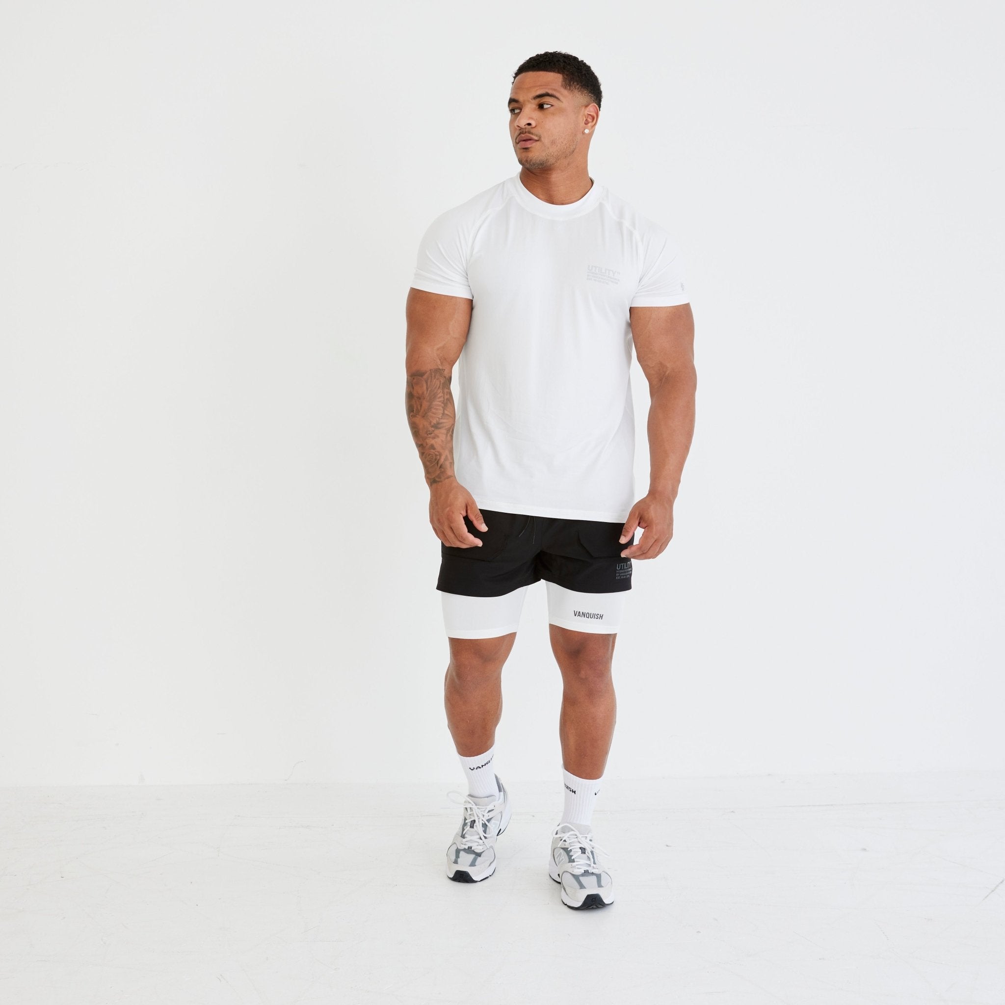 Vanquish Utility White Base Layer Shorts - Vanquish Fitness