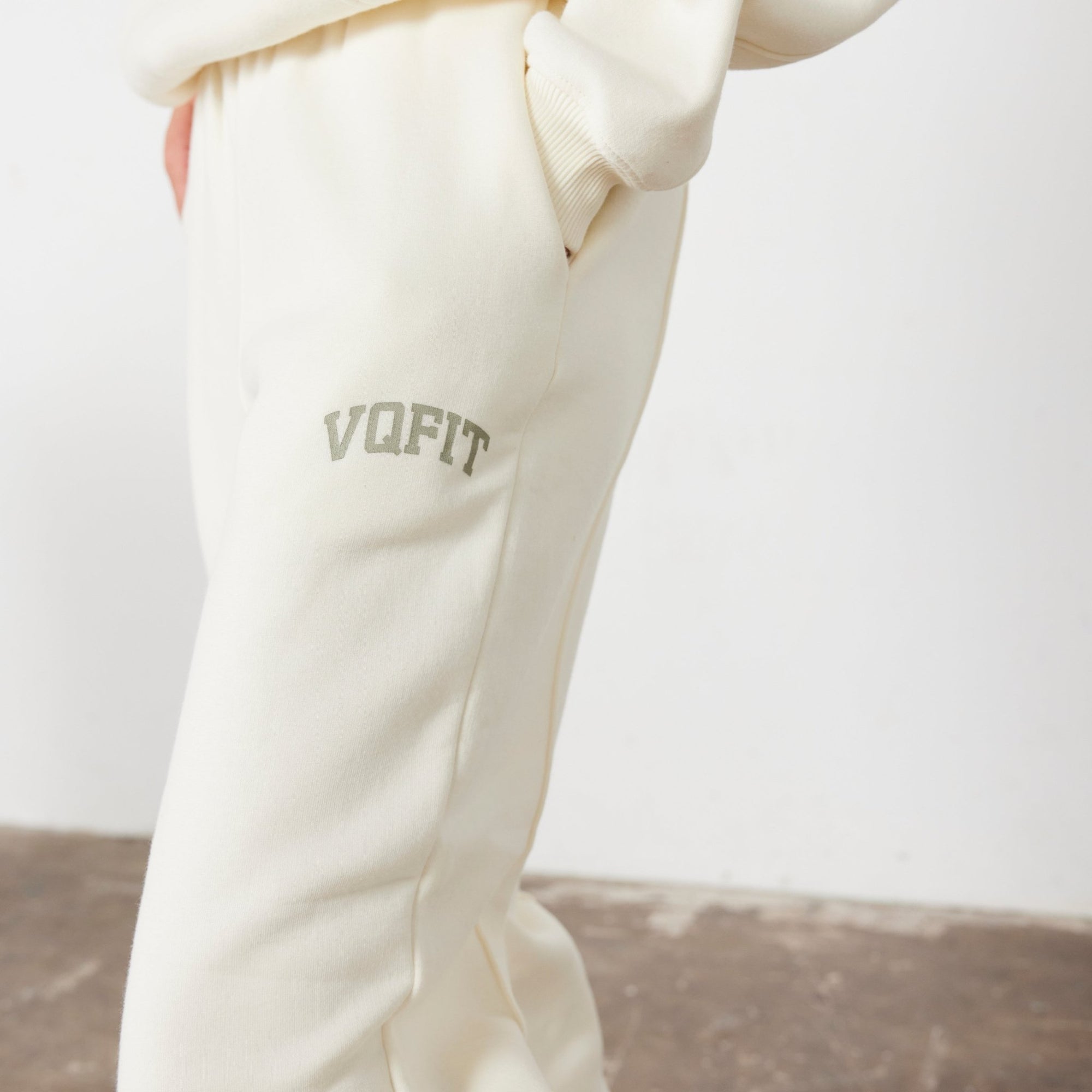 Vanquish Vintage White VQFIT Oversized Sweatpants - Vanquish Fitness