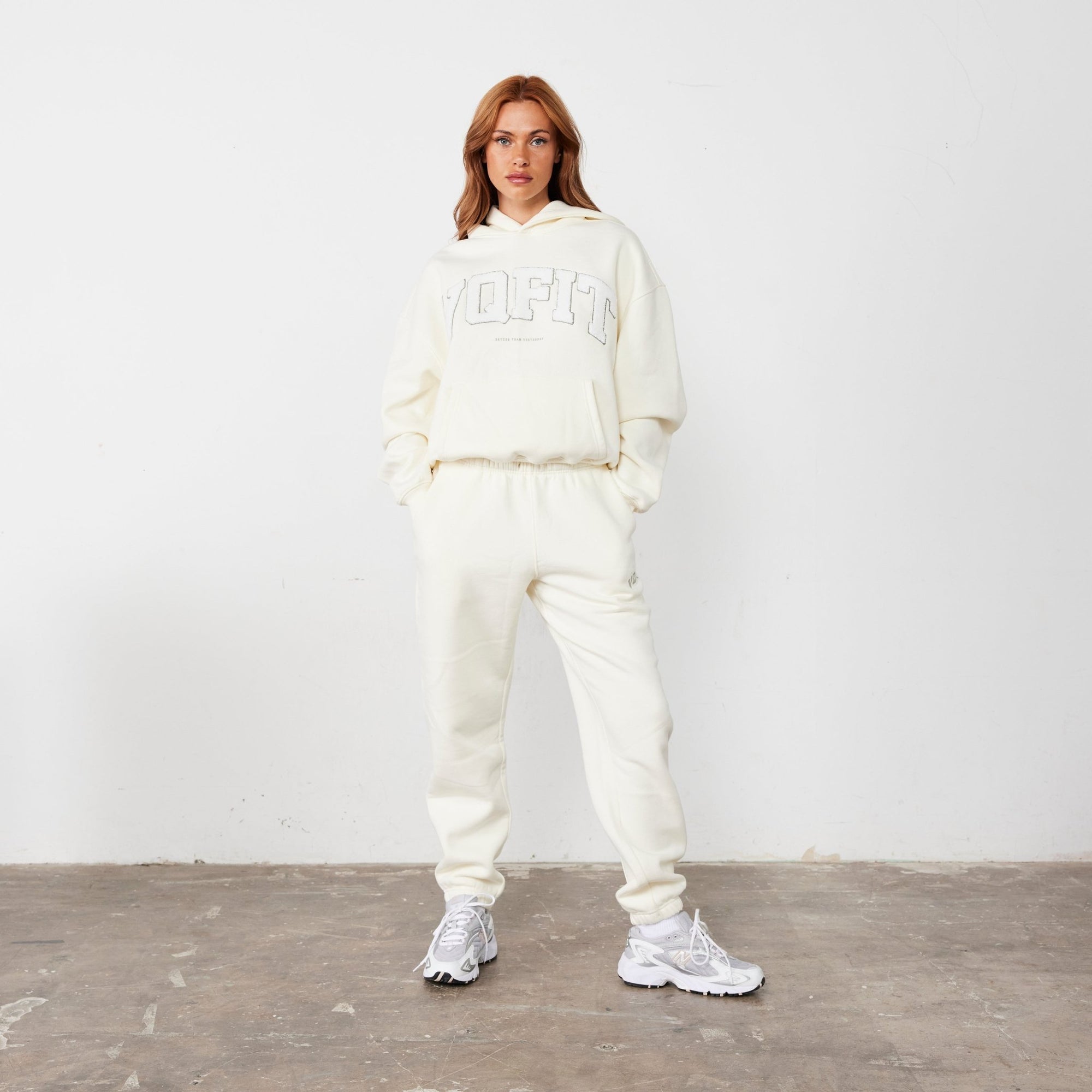Vanquish Vintage White VQFIT Oversized Sweatpants - Vanquish Fitness