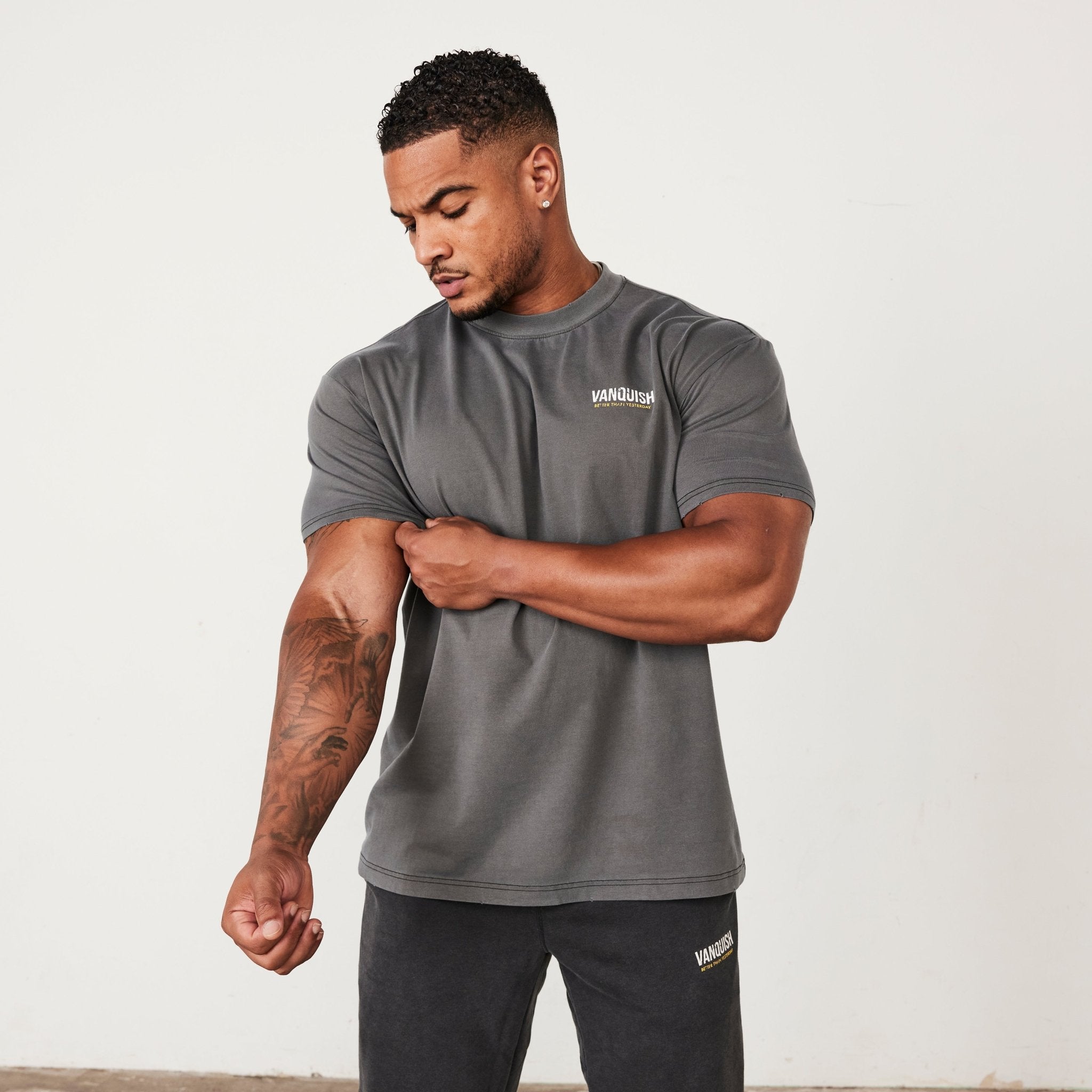 Vanquish Washed Black Oversized T Shirt - Vanquish Fitness
