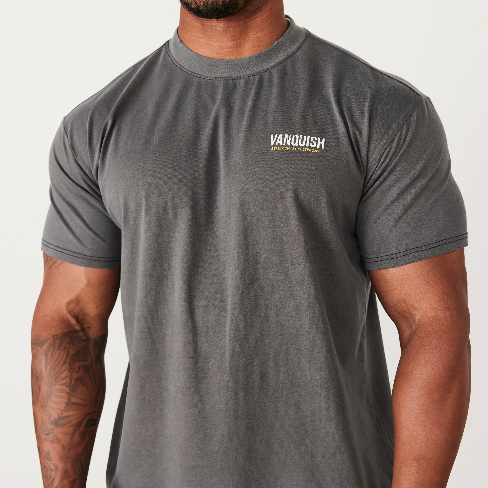 Vanquish Washed Black Oversized T Shirt - Vanquish Fitness