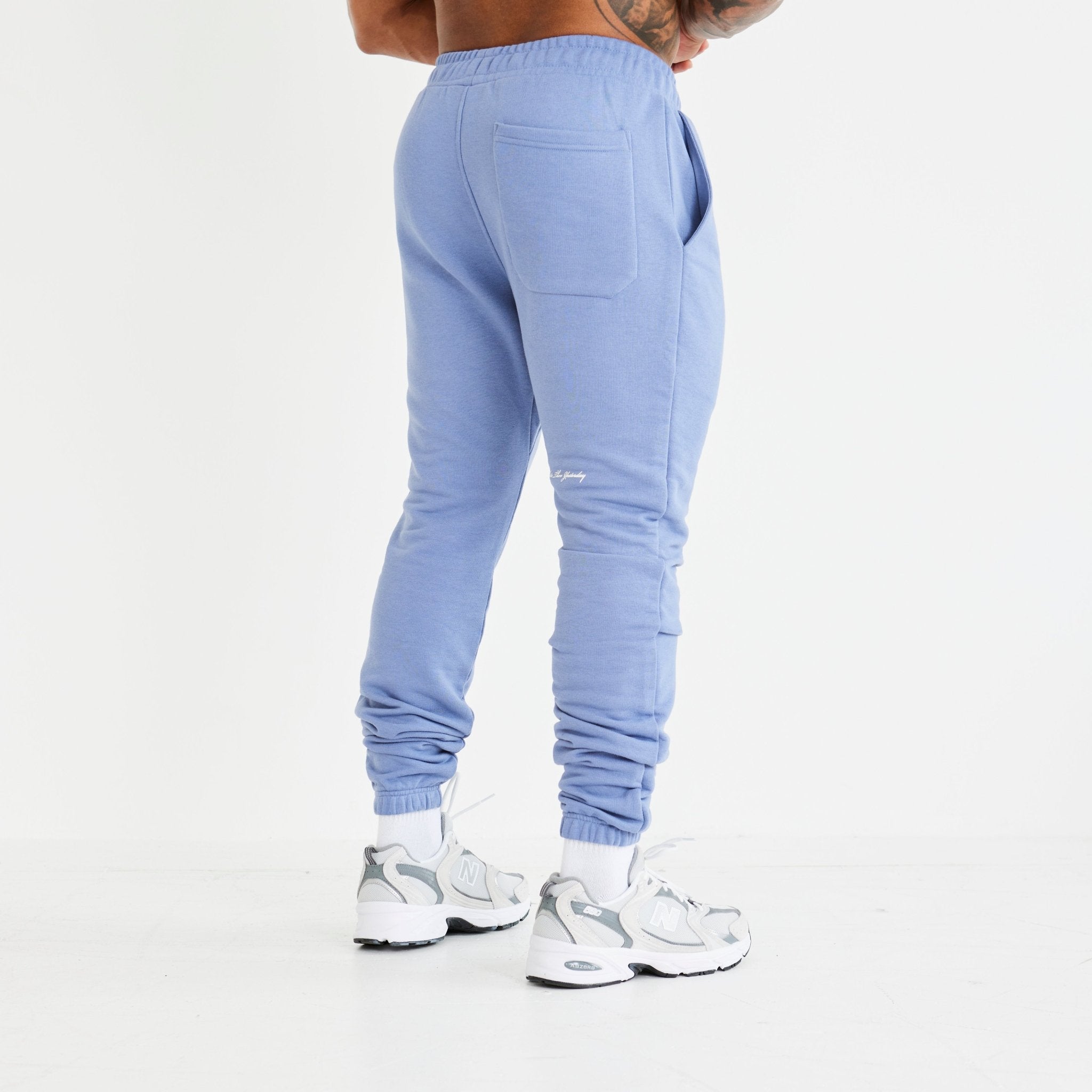 Vanquish Washed Blue Varsity Tapered Sweatpants - Vanquish Fitness