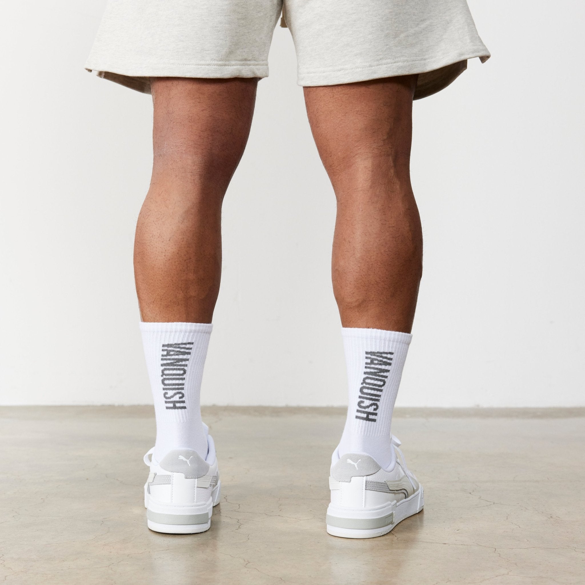 Vanquish White Back Logo Organic Socks - Vanquish Fitness