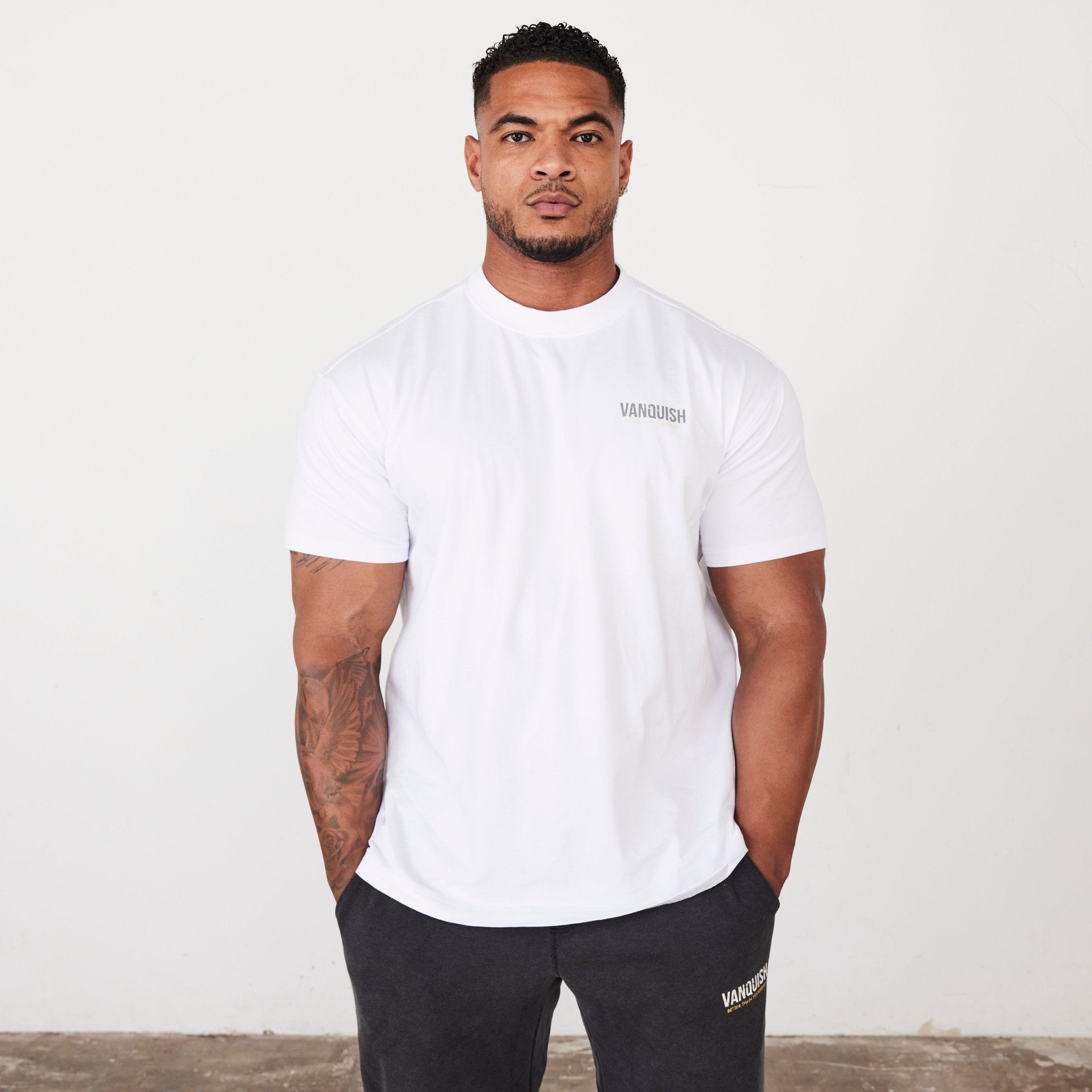 Vanquish White Oversized T Shirt - Vanquish Fitness